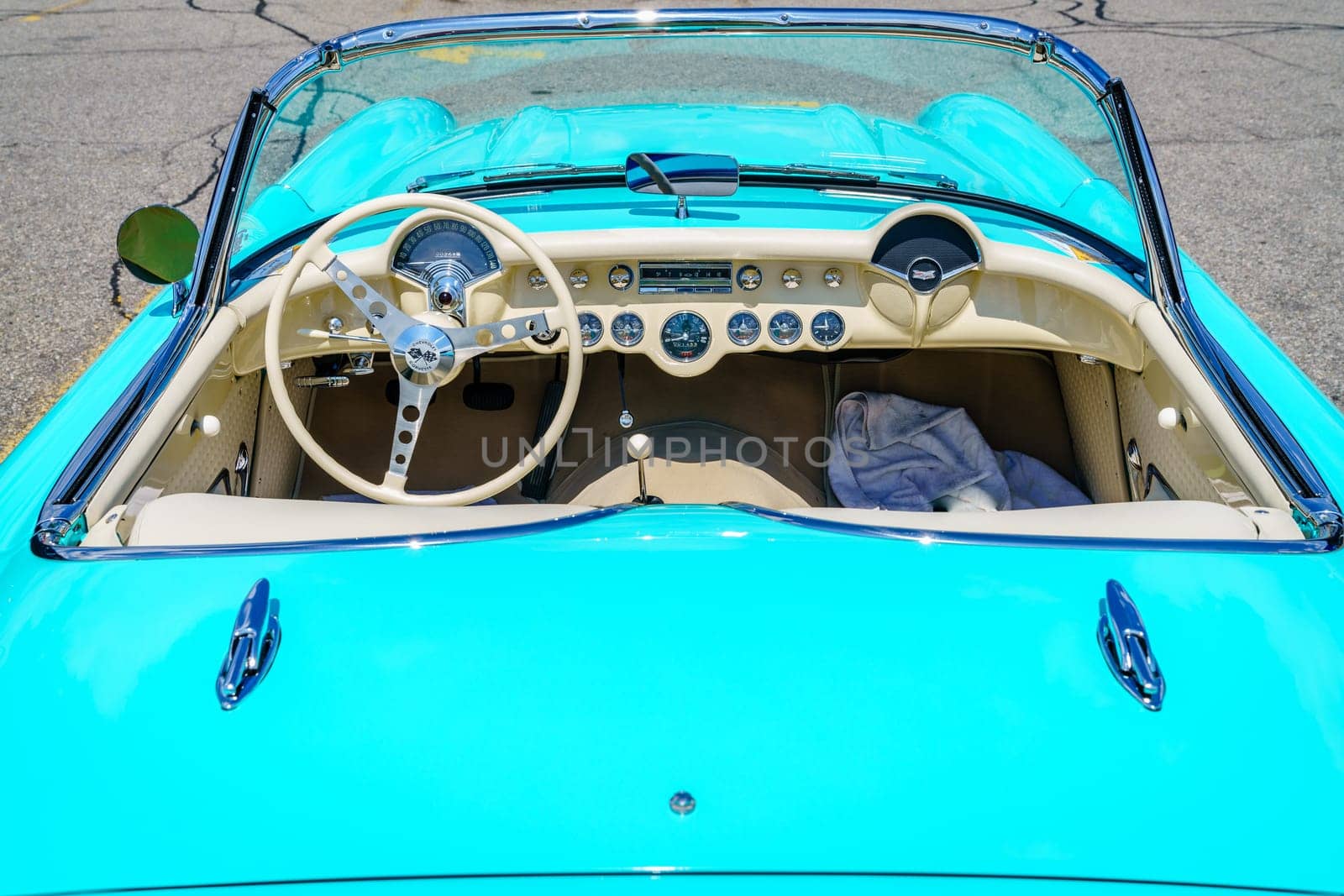 Detroit, Michigan, August 19, 2016: 1957 Corvette at Woodward Dream Cruise - largest one-day automotive event in USA