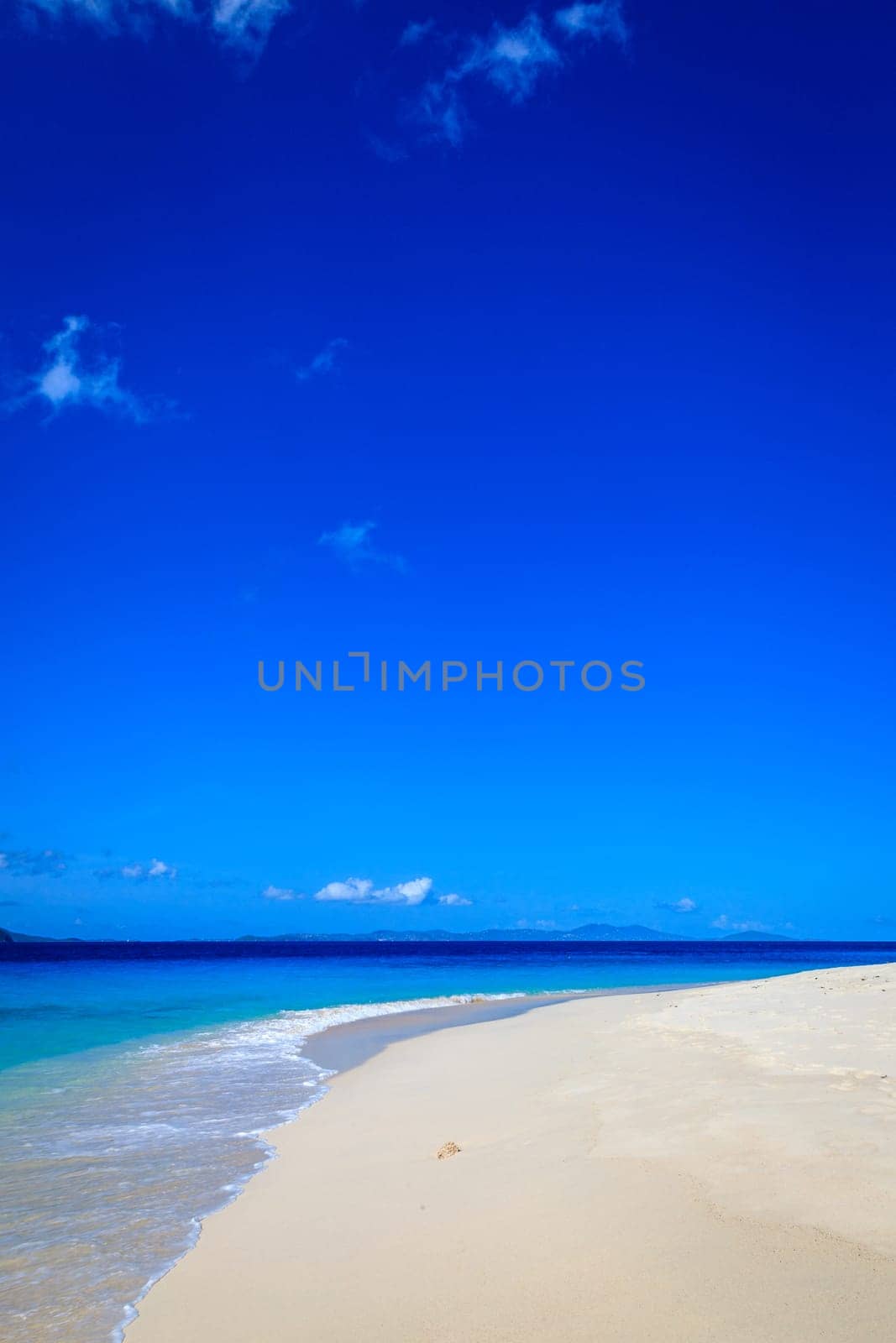 Empty idyllic beach on a small island in BVI