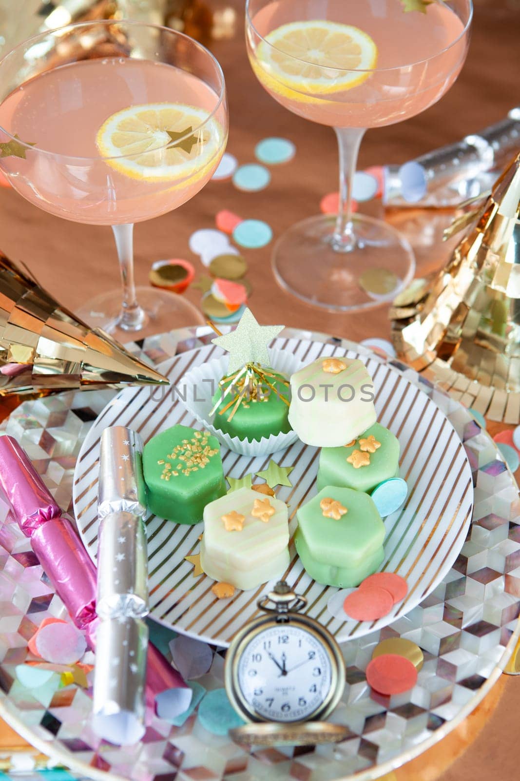 Colorful treats and props for a festive New Years Party 2018 / 2019