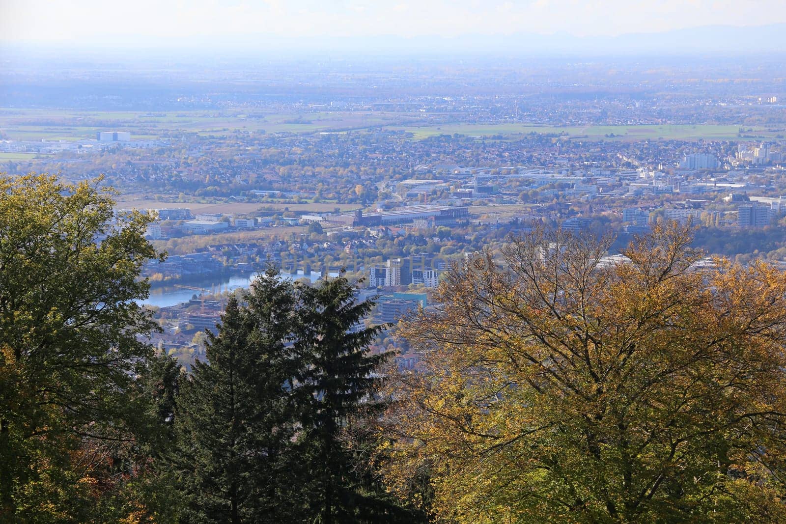 View from Heiligenberg to western Heidelberg and Eppelheim