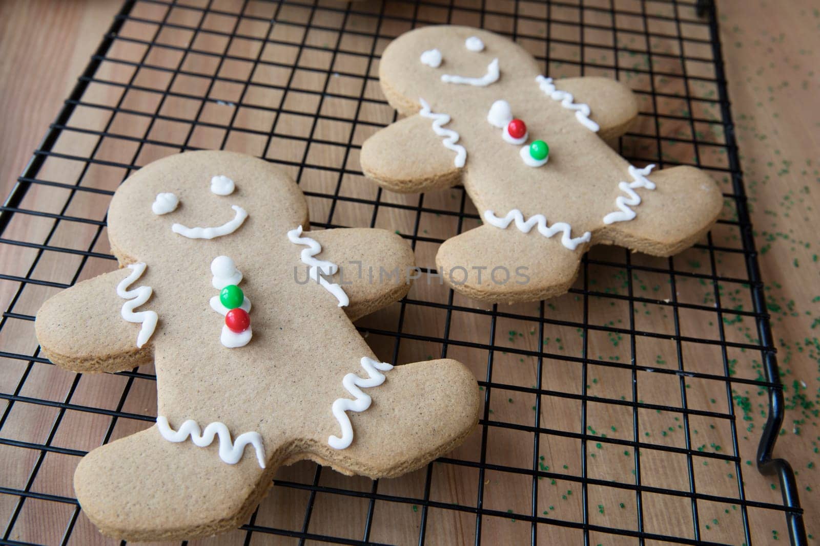 Fresh homemade gingerbread men for Christmas