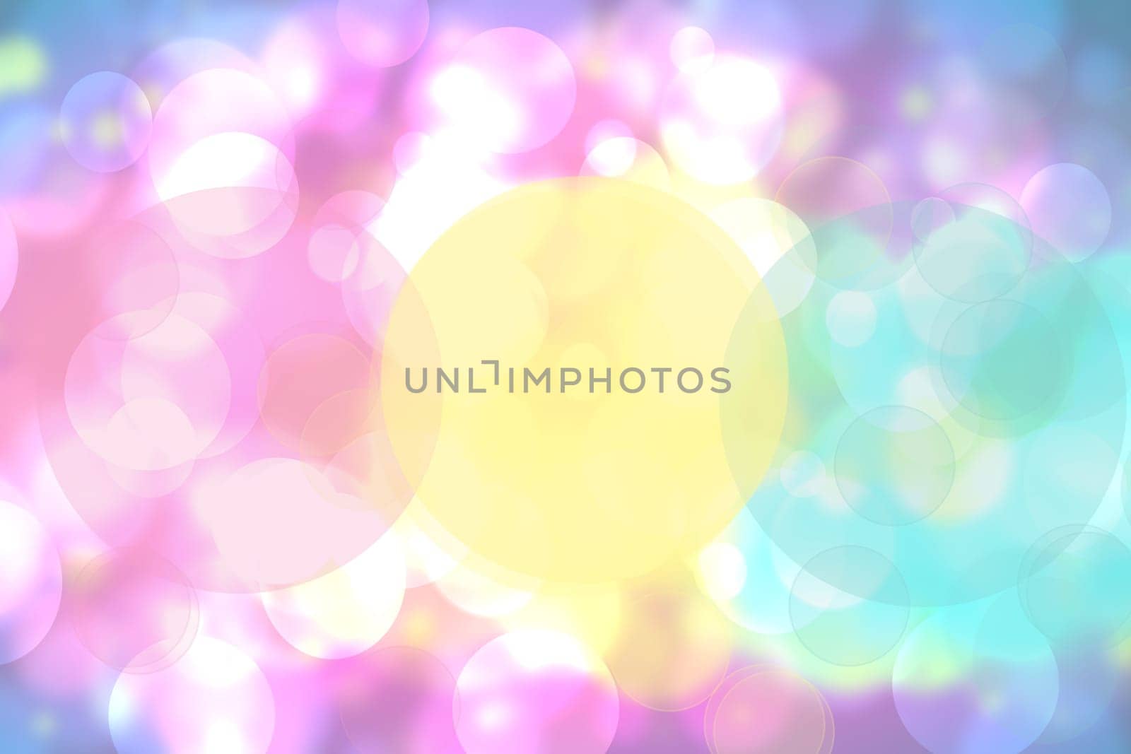 Abstract festive fresh colorful pastel background texture with circular bokeh lights. Beautiful texture for holidays and other festivals.