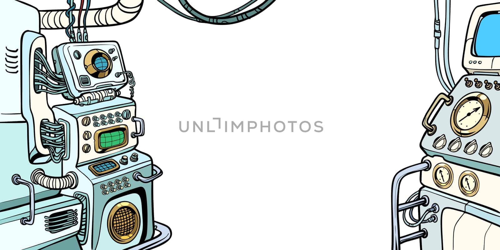 details of the spacecraft. Pop art retro vector illustration kitsch vintage