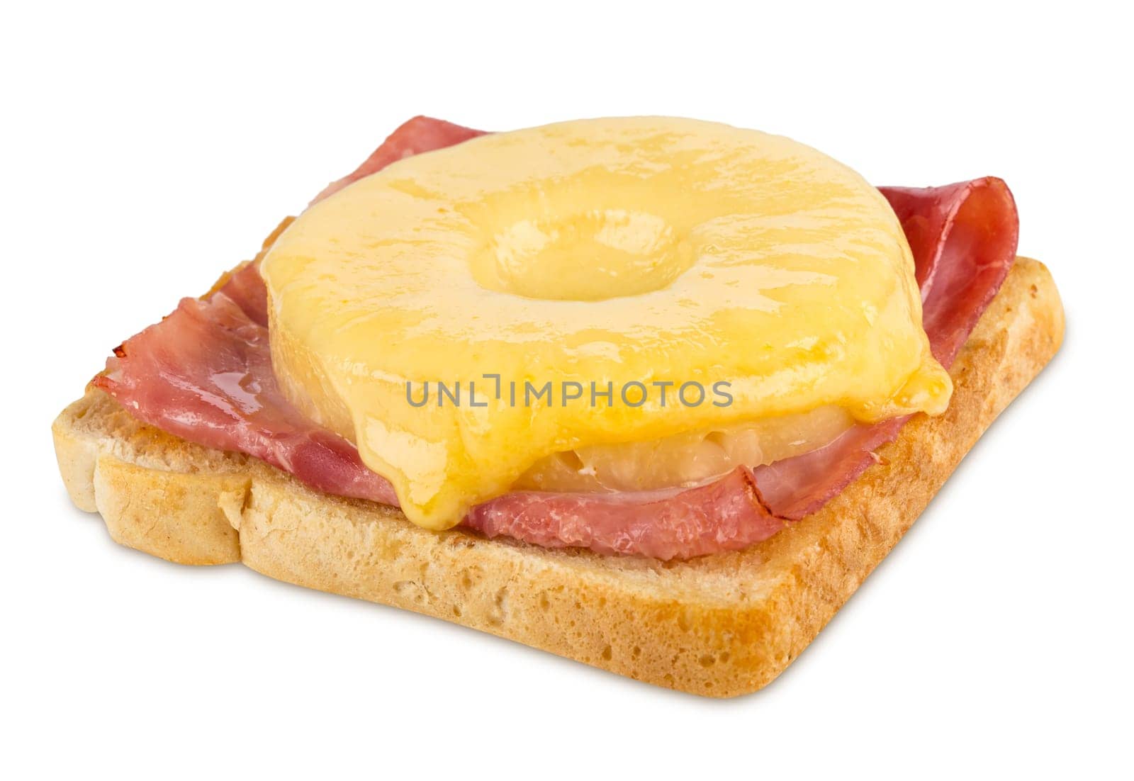 toast hawaii on white background