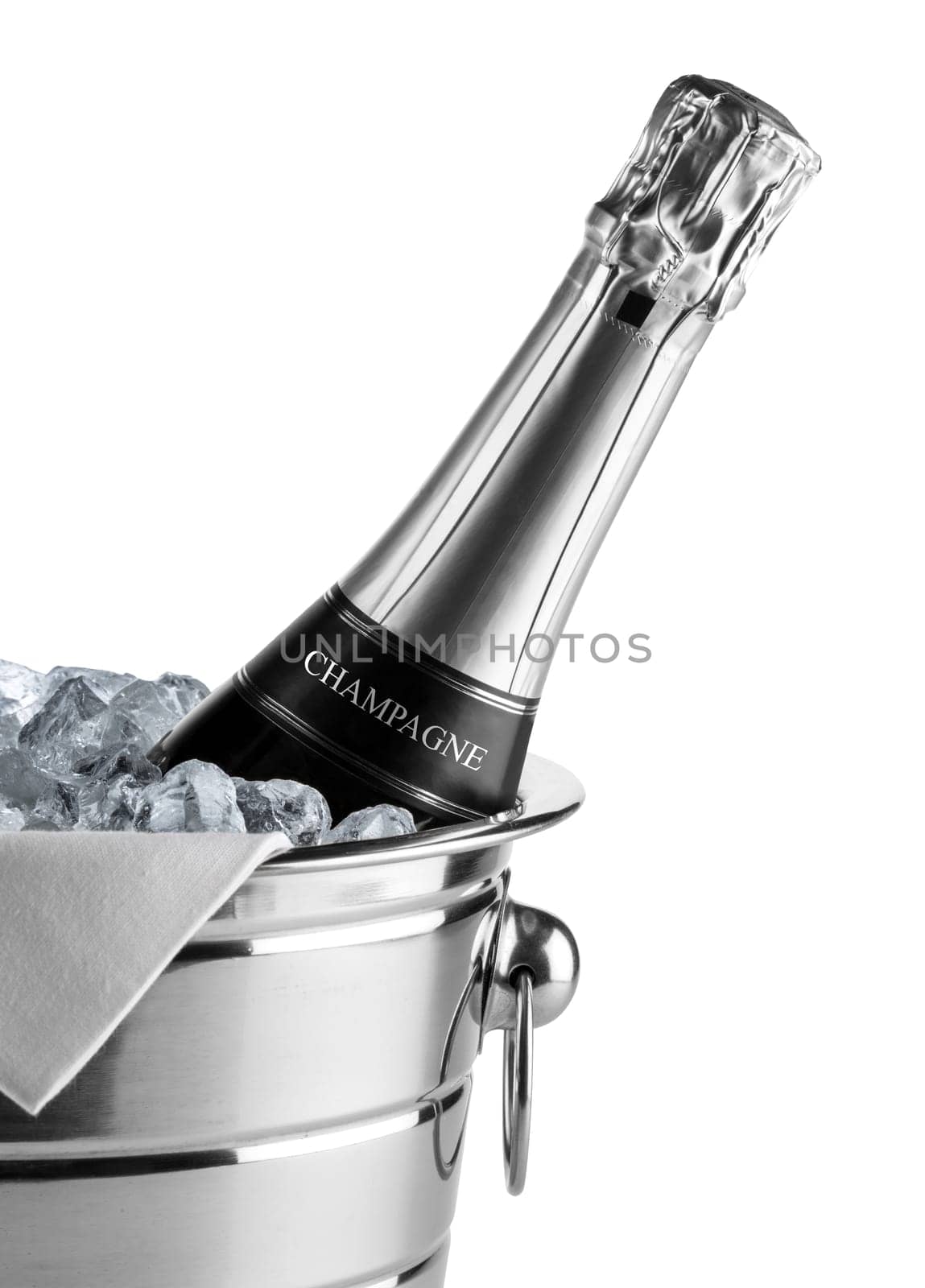 bottle of champagne in cooler