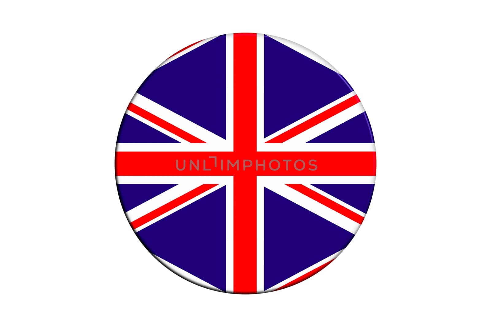 3 D Cover with Union Jack. Isolated white background.
