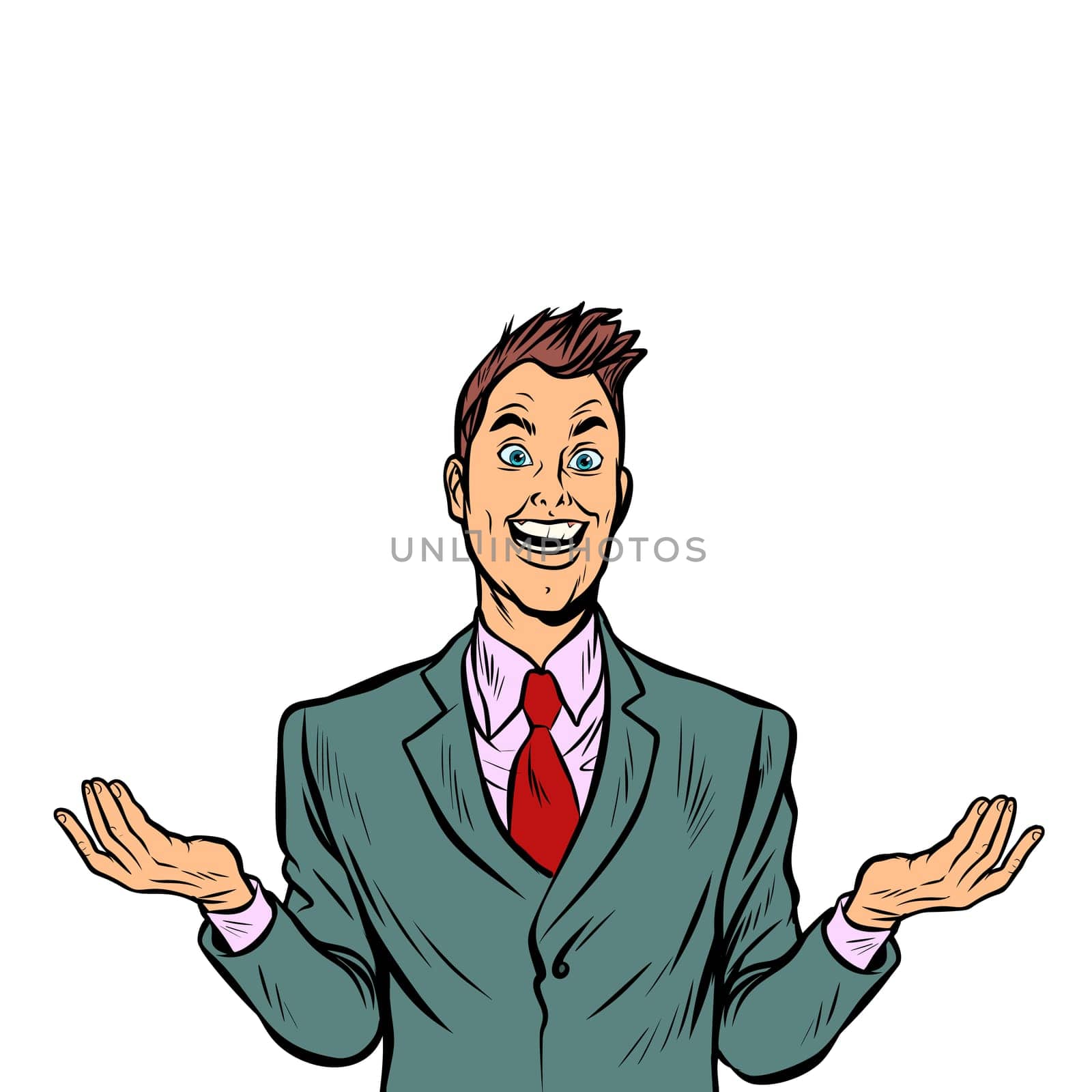 surprised joyful man. Pop art retro vector illustration vintage kitsch