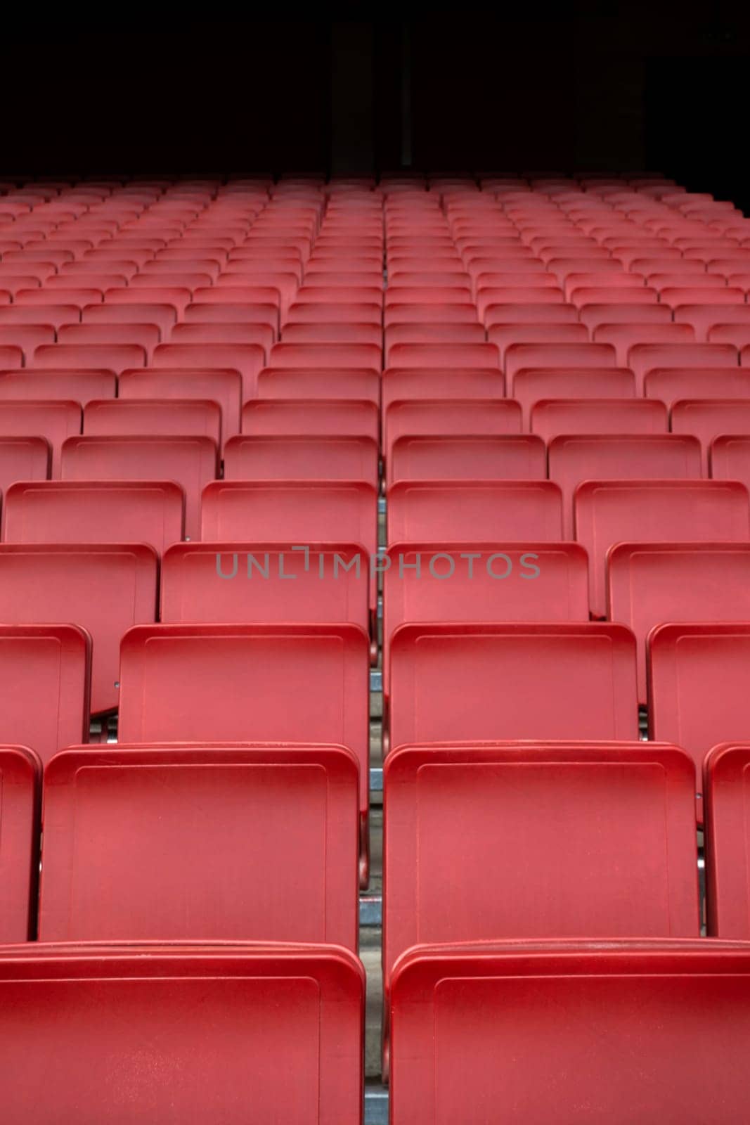 empty Red seat row in football soccer stadium