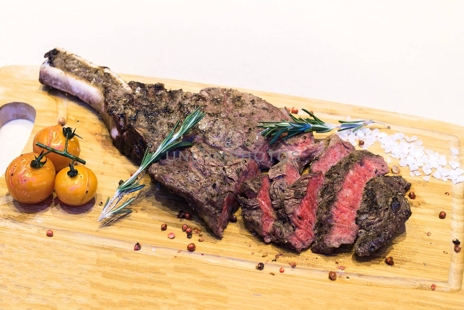 Rosted and grilled Beef Rib Steak, american groumet cuisine.
