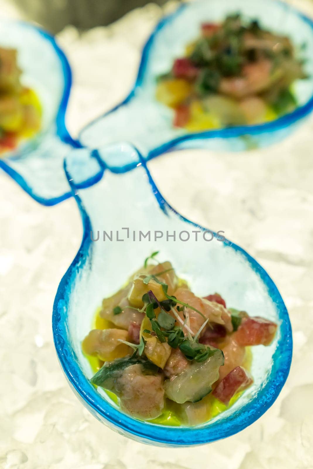 Salad canape, appetizer in buffet line