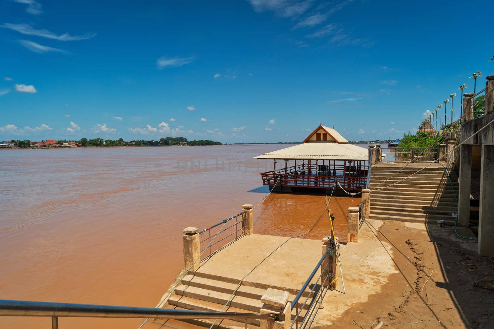 travel destination in Thailand with view of riverbank to Laos