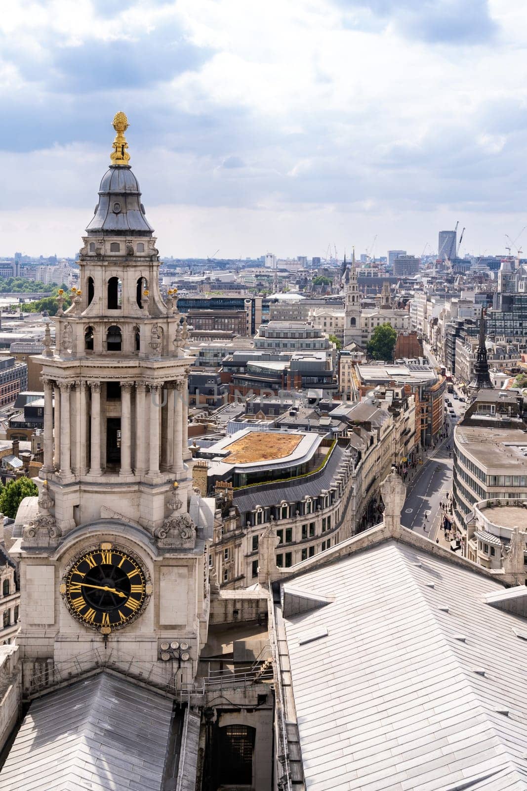 St paul cathedral London UK. Aerial View from its roof top