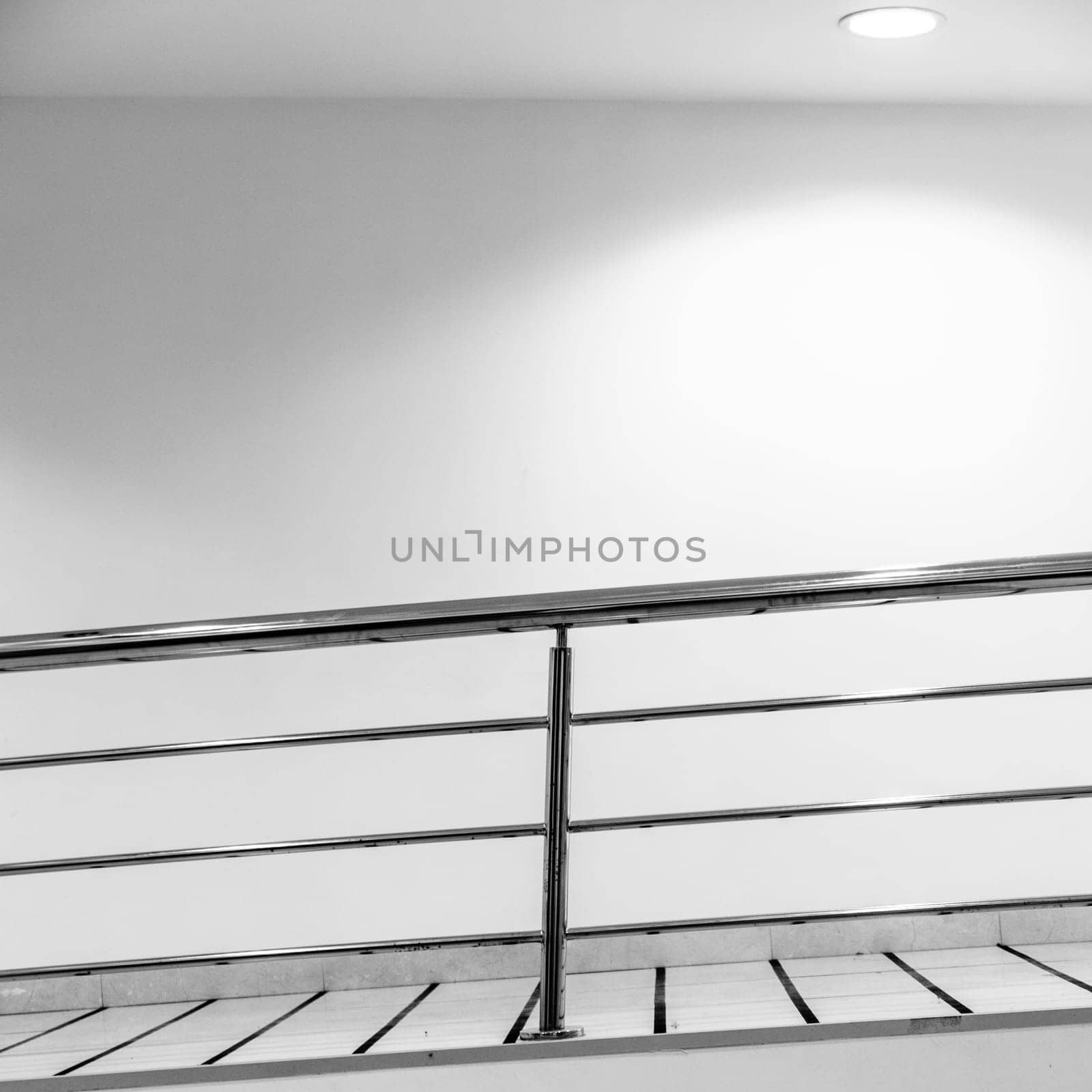 Architectural details of a walkway in the office building