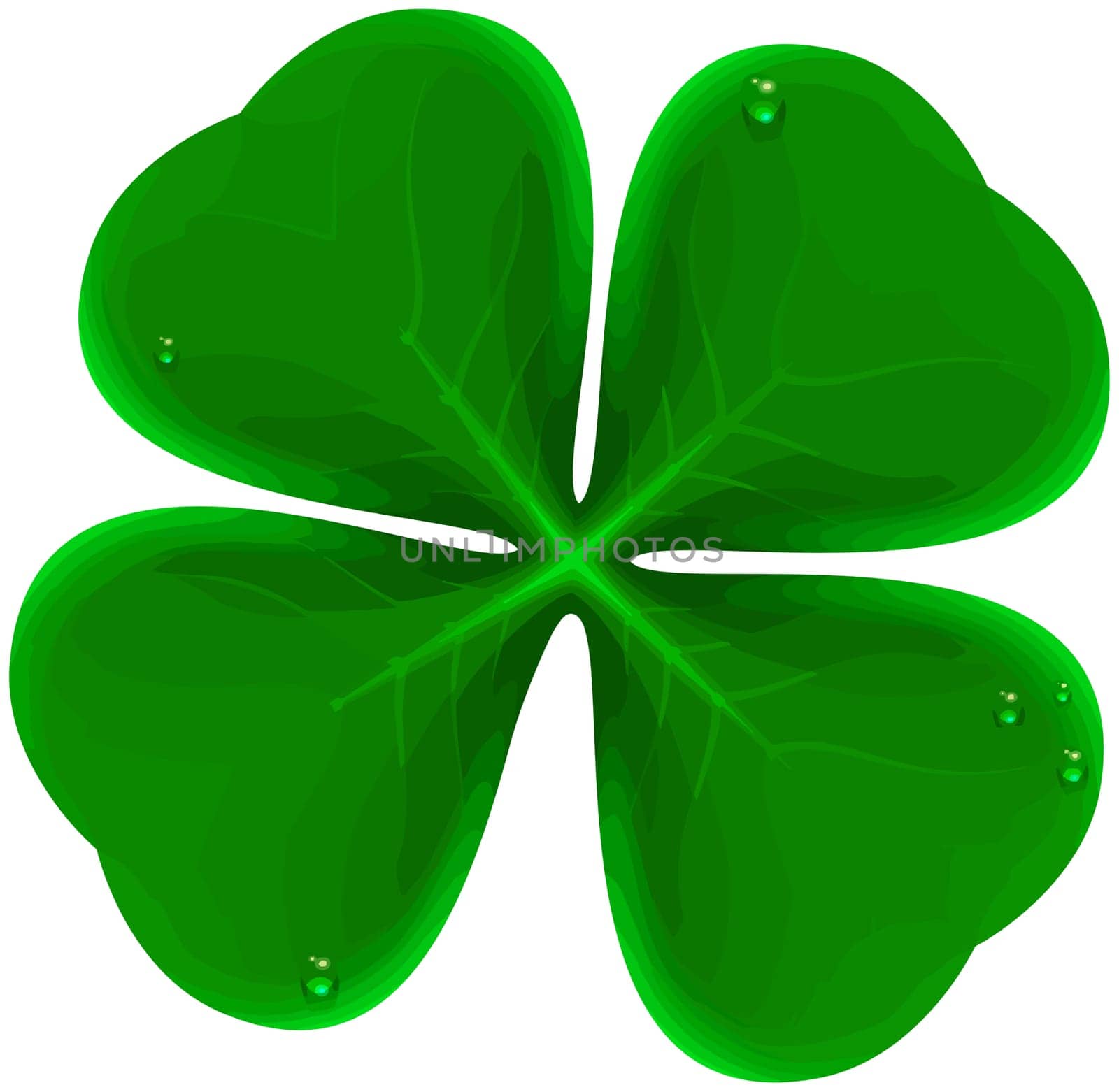 four leaf clover shamrock green st patricks day illustration
