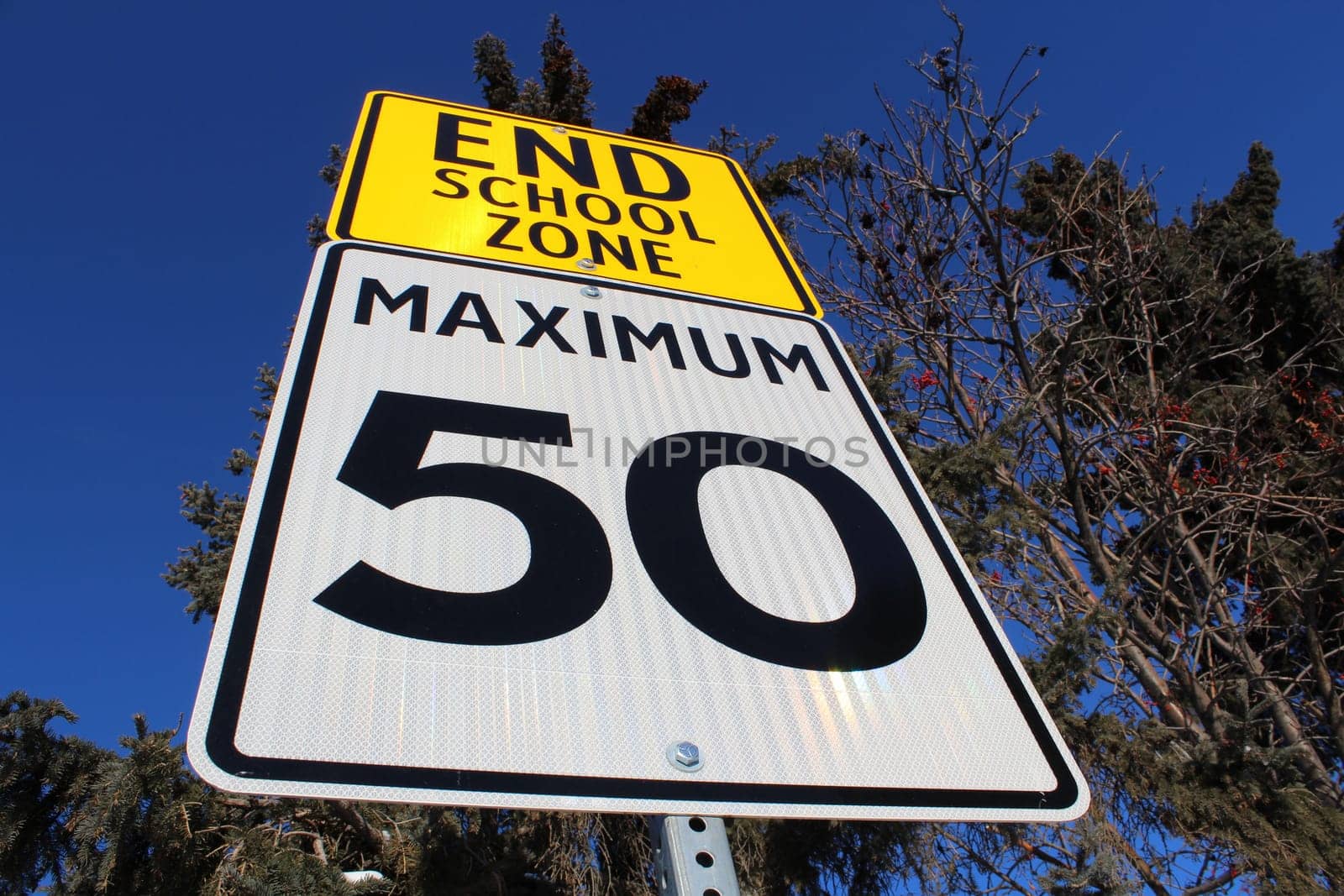 Speed Limit Sign at End of School Zone