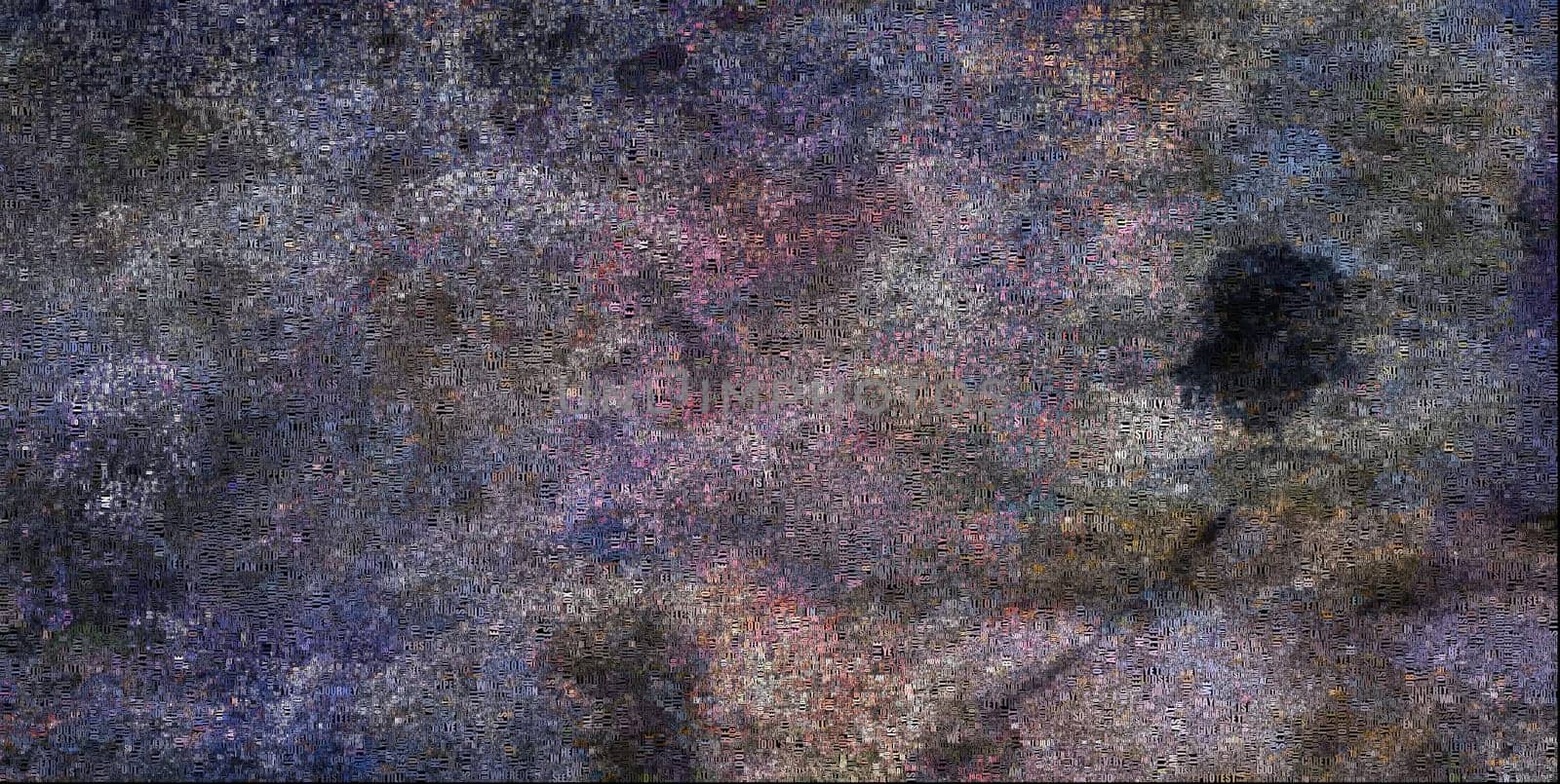 Abstraction. Purple colors, Image composed entirely of words
