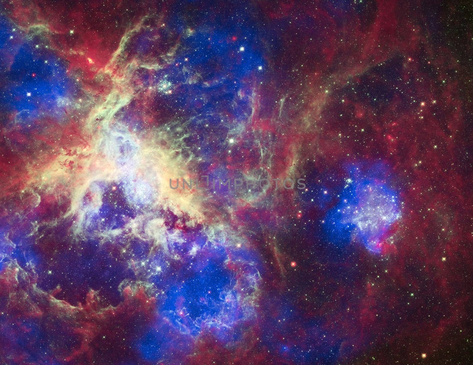 Vivid nebulae. Colorful endless space