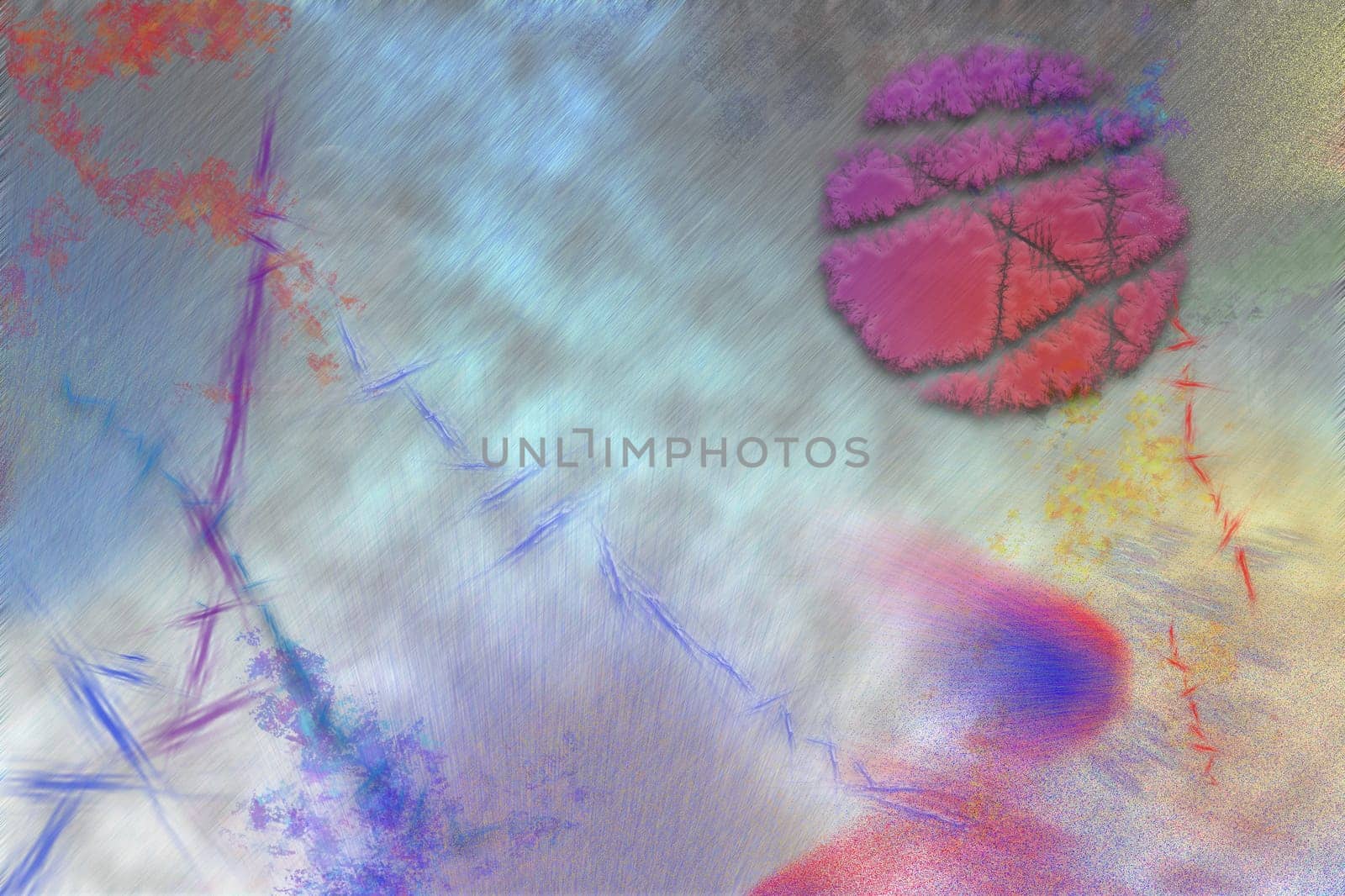 Abstract composition with colorful elements