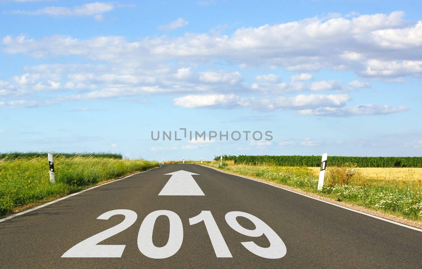 2019 - street with arrow and year - the future