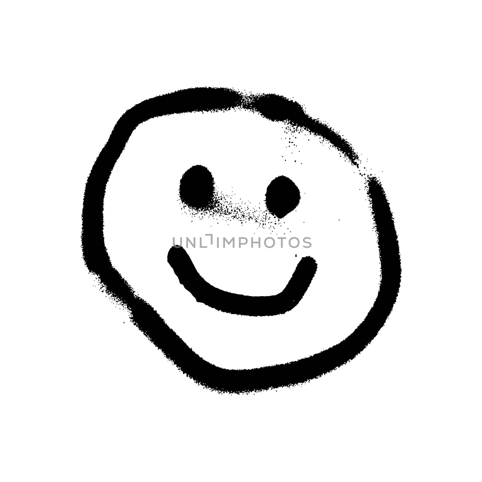 Graffiti grunge emoji with black ond white color