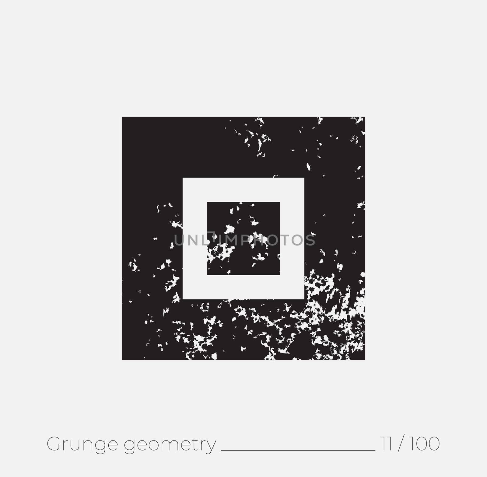 Geometric simple shape in grunge retro style. Universal design element for T-shirt, Posters, Magazine, sale leaflet, billboard, branding