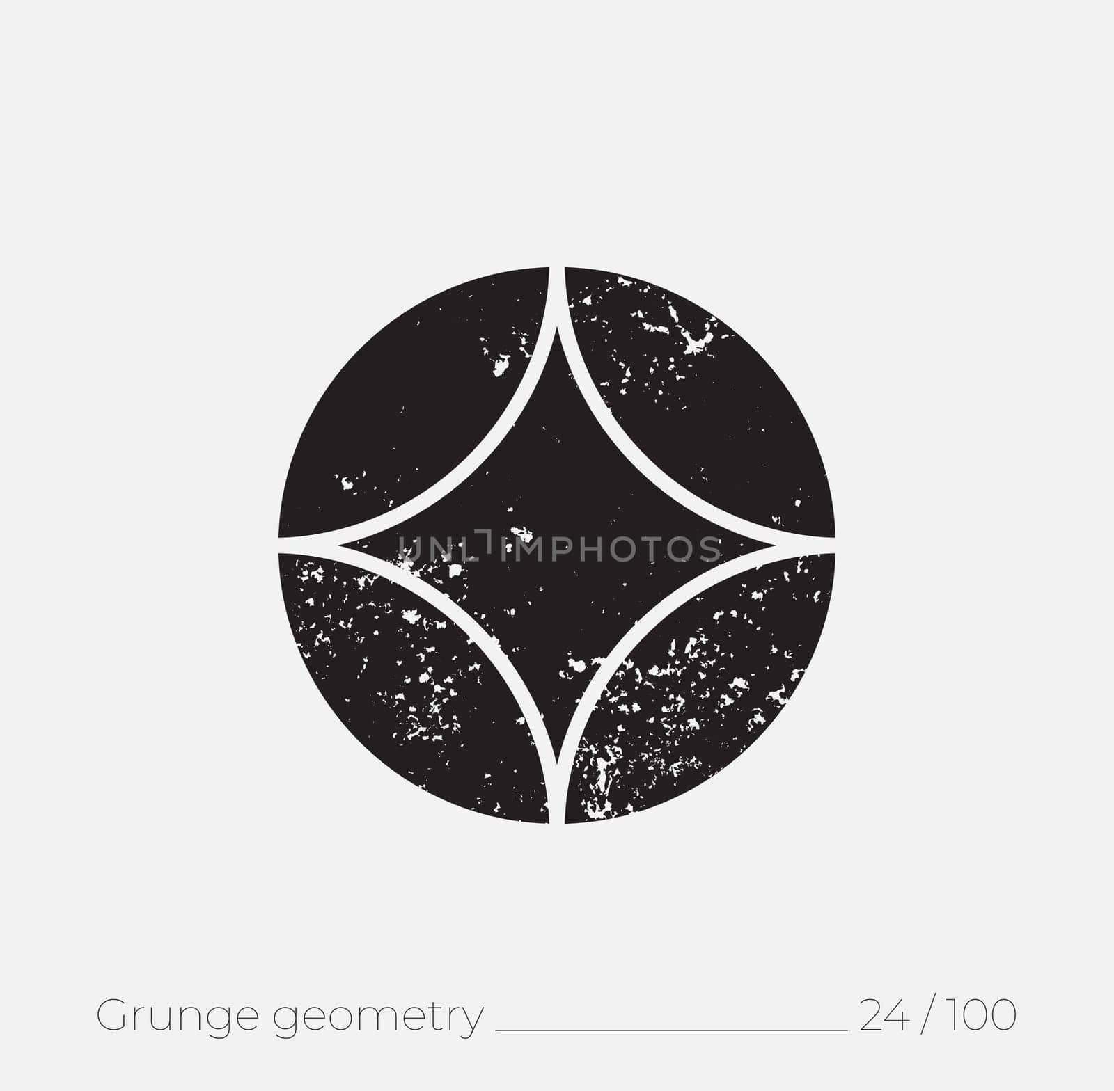 Geometric simple shape in grunge retro style. Universal design element for T-shirt, Posters, Magazine, sale leaflet, billboard, branding