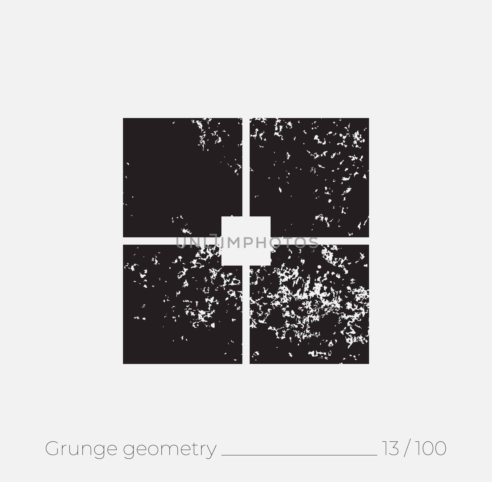 Geometric simple shape in grunge retro style. Universal design element for T-shirt, Posters, Magazine, sale leaflet, billboard, branding