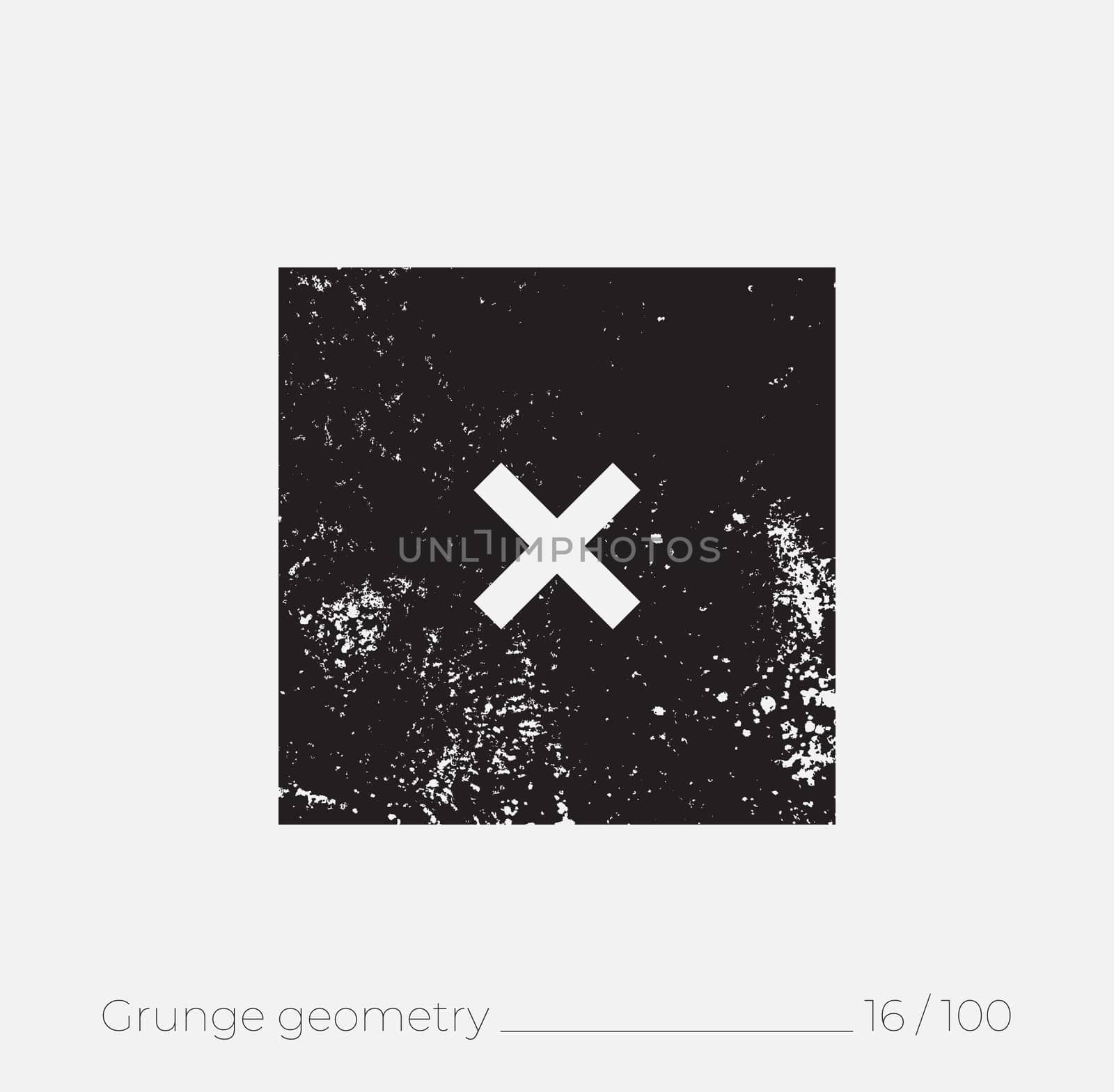 Geometric simple shape in grunge retro style. Universal design element for T-shirt, Posters, Magazine, sale leaflet, billboard, branding