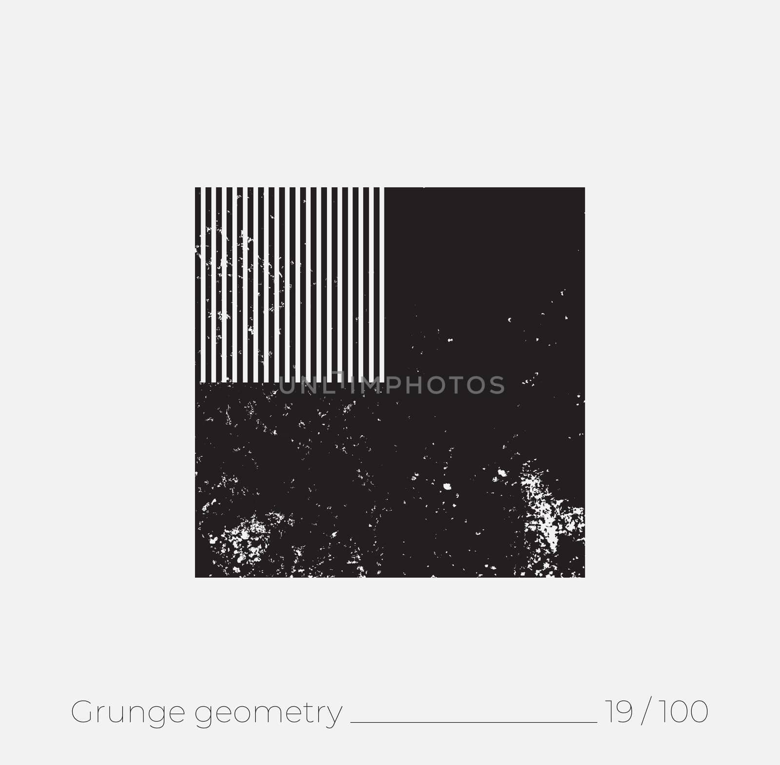 Geometric simple shape in grunge retro style. Universal design element for T-shirt, Posters, Magazine, sale leaflet, billboard, branding