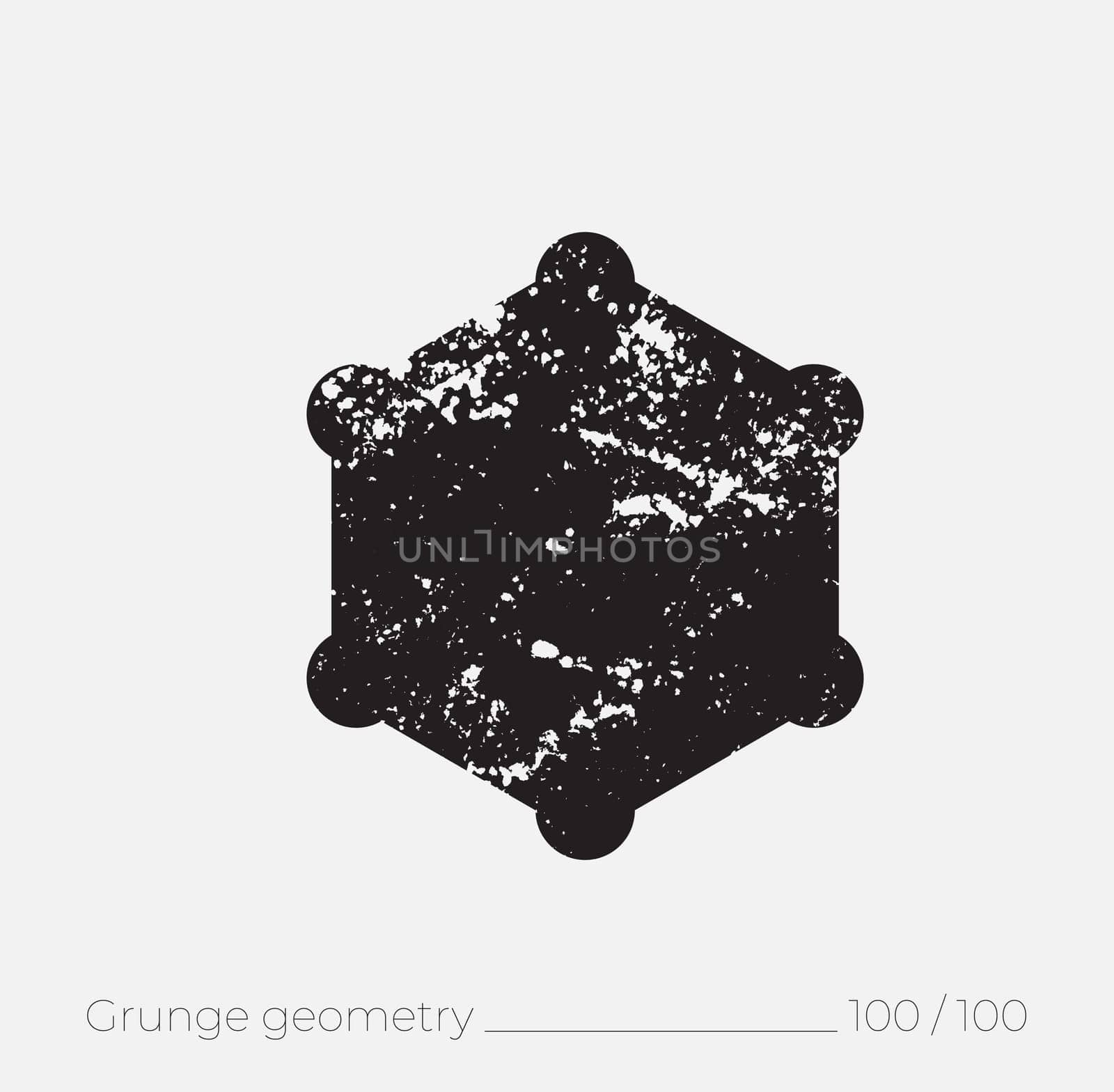 Geometric simple shape in grunge retro style. Universal design element for T-shirt, Posters, Magazine, sale leaflet, billboard, branding