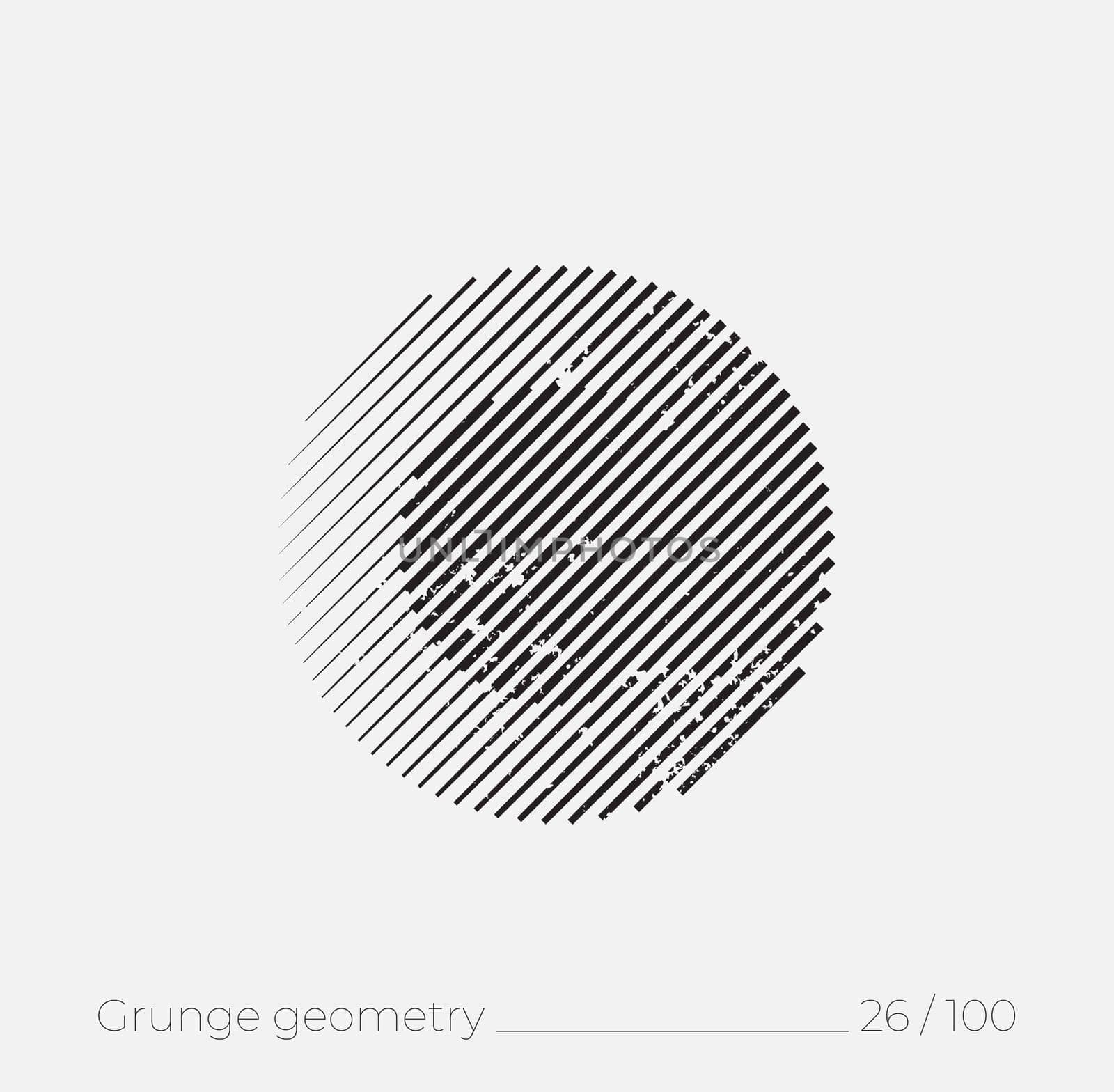 Geometric simple shape in grunge retro style. Universal design element for T-shirt, Posters, Magazine, sale leaflet, billboard, branding
