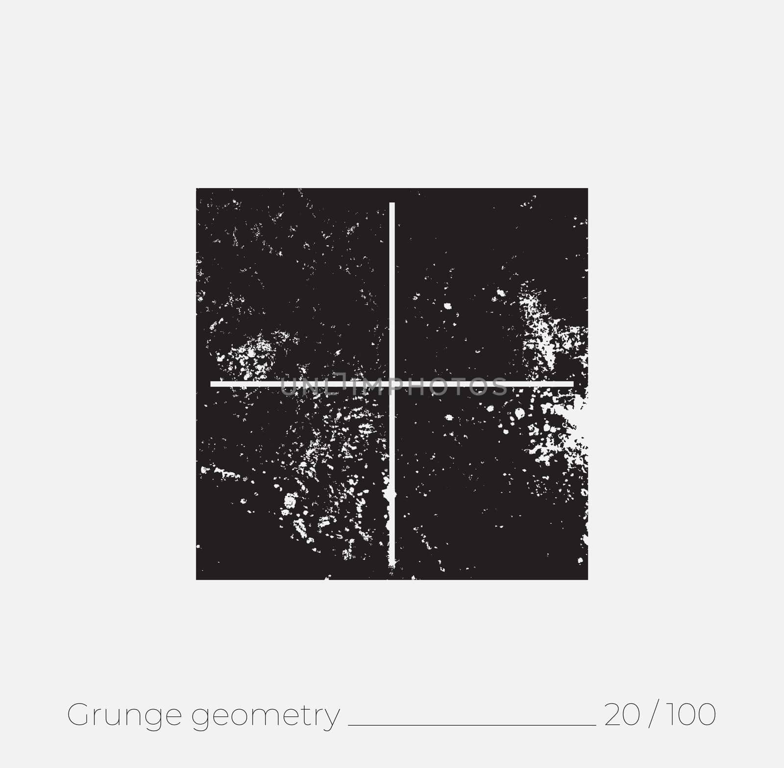 Geometric simple shape in grunge retro style. Universal design element for T-shirt, Posters, Magazine, sale leaflet, billboard, branding