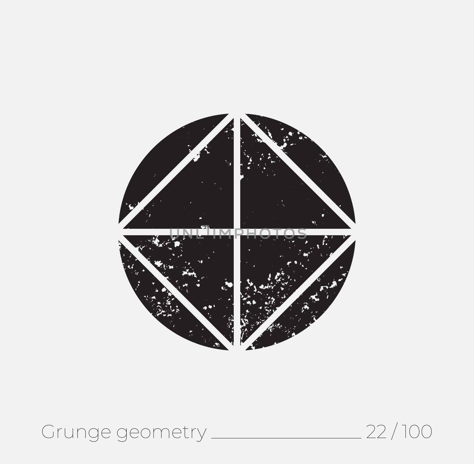 Geometric simple shape in grunge retro style. Universal design element for T-shirt, Posters, Magazine, sale leaflet, billboard, branding