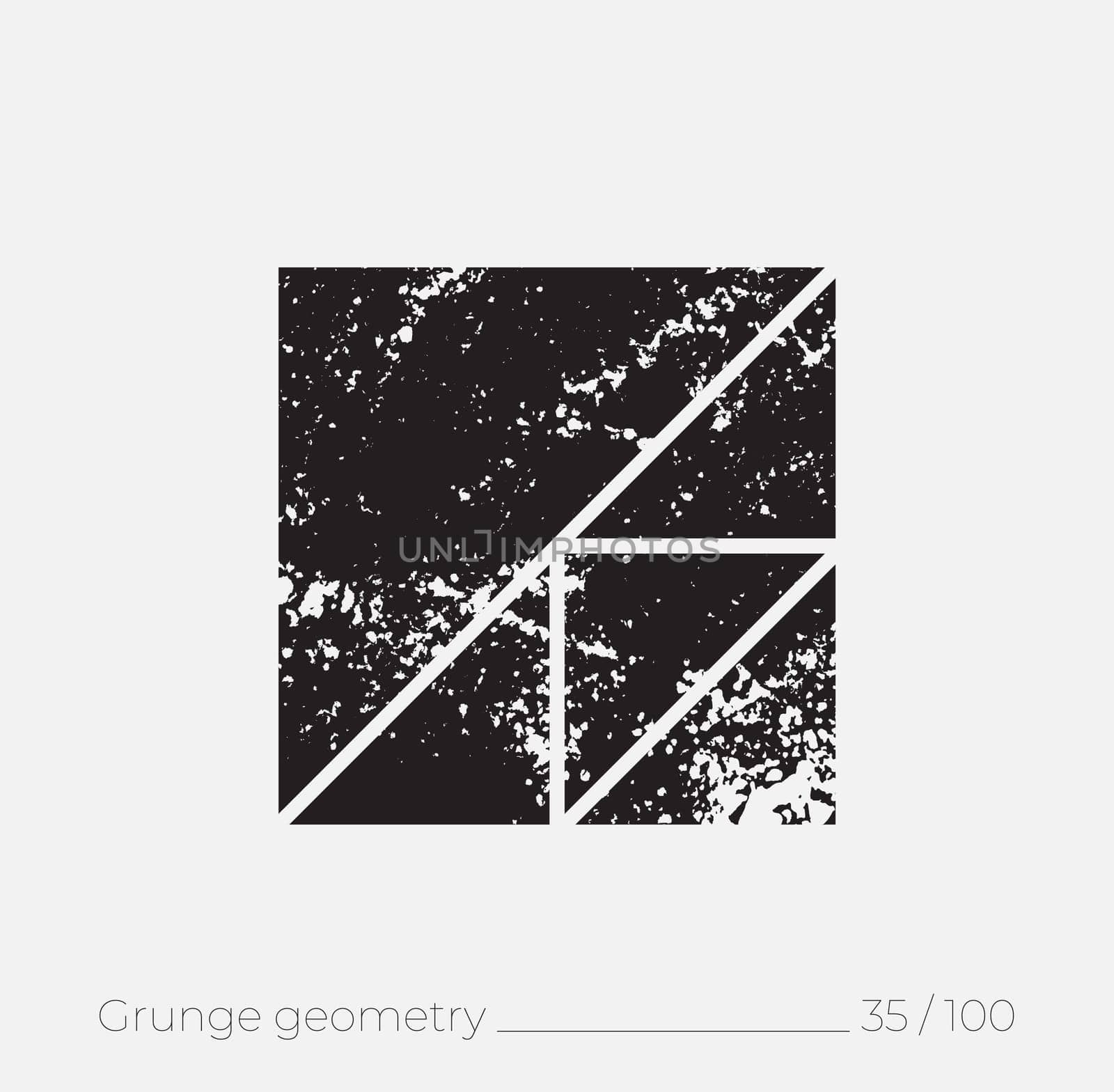 Geometric simple shape in grunge retro style. Universal design element for T-shirt, Posters, Magazine, sale leaflet, billboard, branding