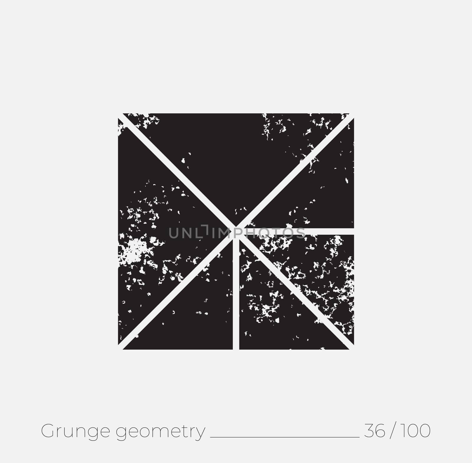 Geometric simple shape in grunge retro style. Universal design element for T-shirt, Posters, Magazine, sale leaflet, billboard, branding