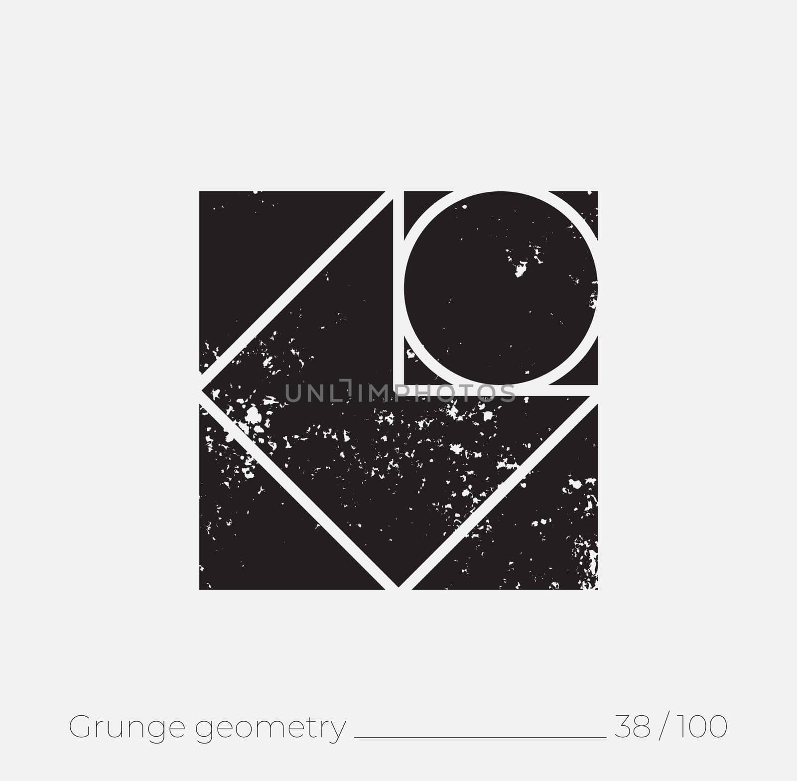 Geometric simple shape in grunge retro style. Universal design element for T-shirt, Posters, Magazine, sale leaflet, billboard, branding