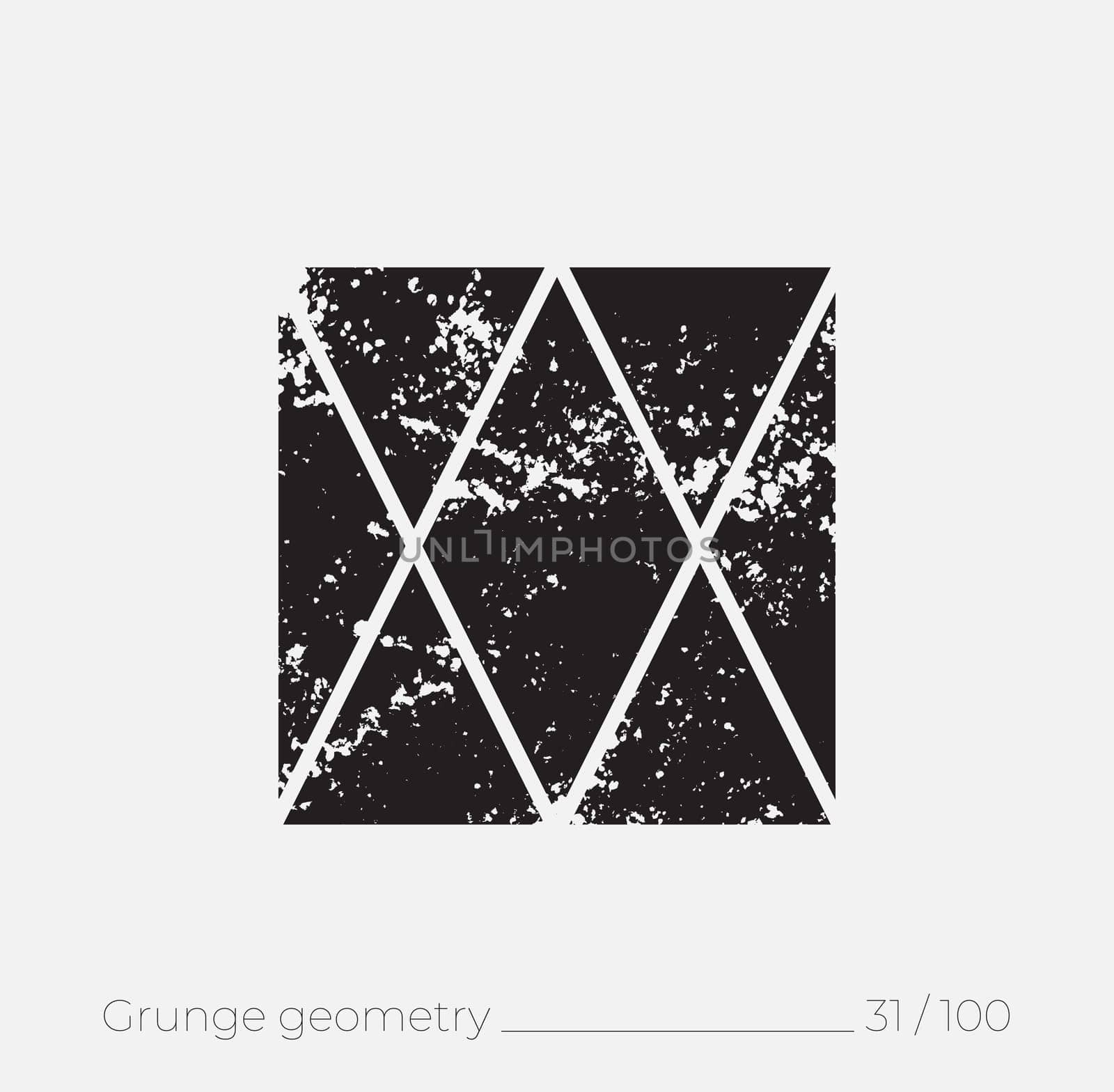 Geometric simple shape in grunge retro style. Universal design element for T-shirt, Posters, Magazine, sale leaflet, billboard, branding