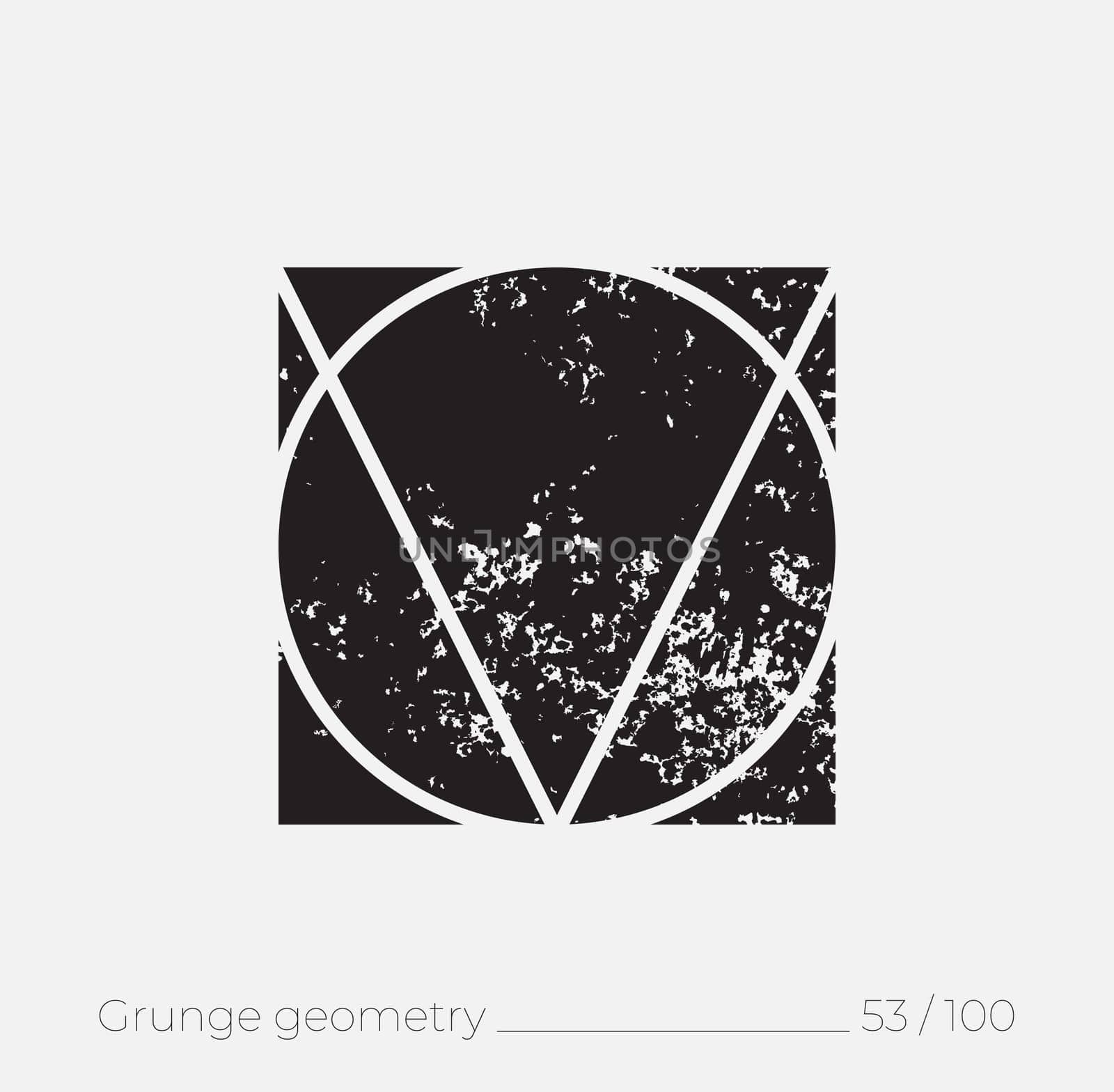 Geometric simple shape in grunge retro style. Universal design element for T-shirt, Posters, Magazine, sale leaflet, billboard, branding