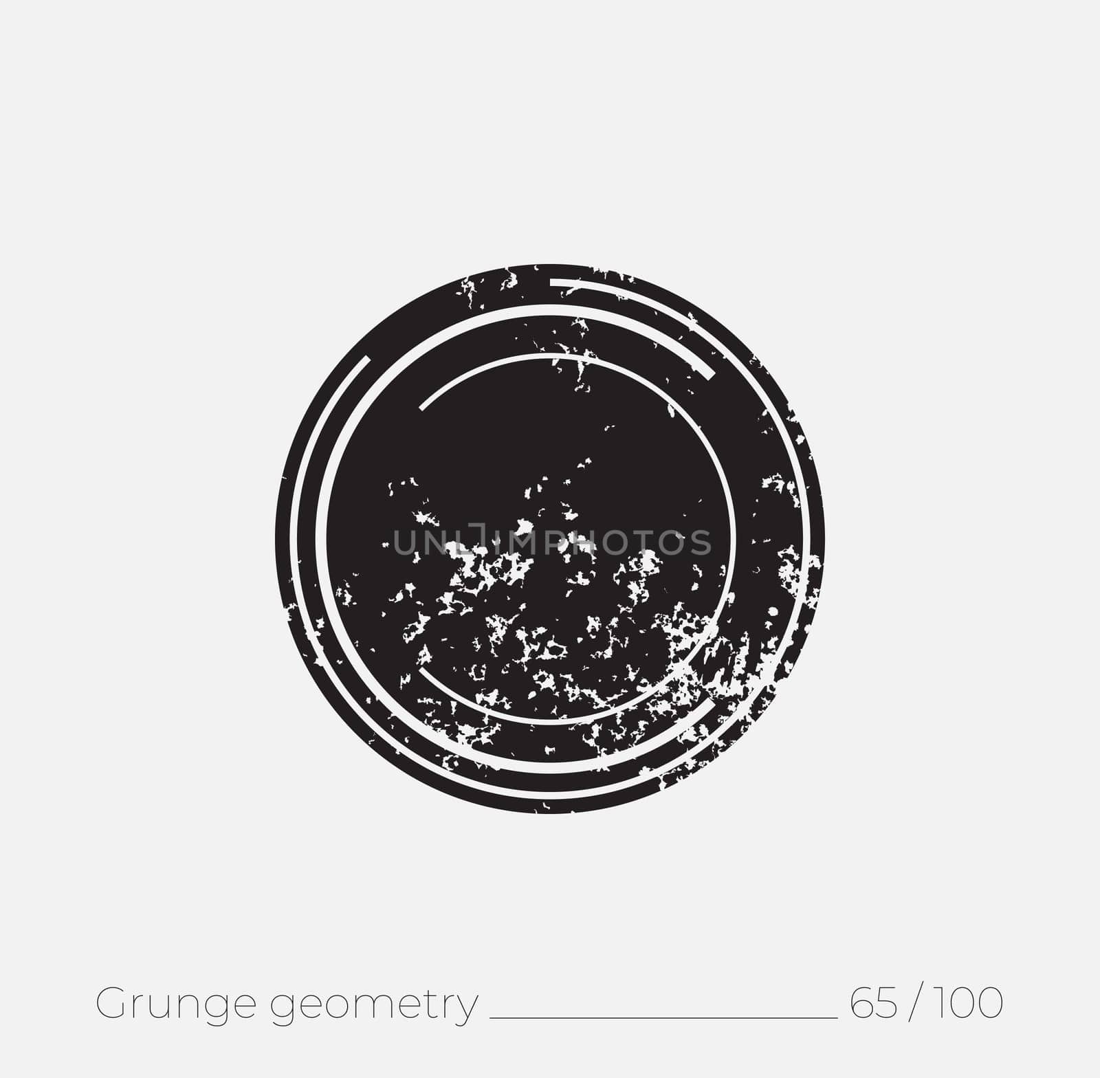 Geometric simple shape in grunge retro style. Universal design element for T-shirt, Posters, Magazine, sale leaflet, billboard, branding