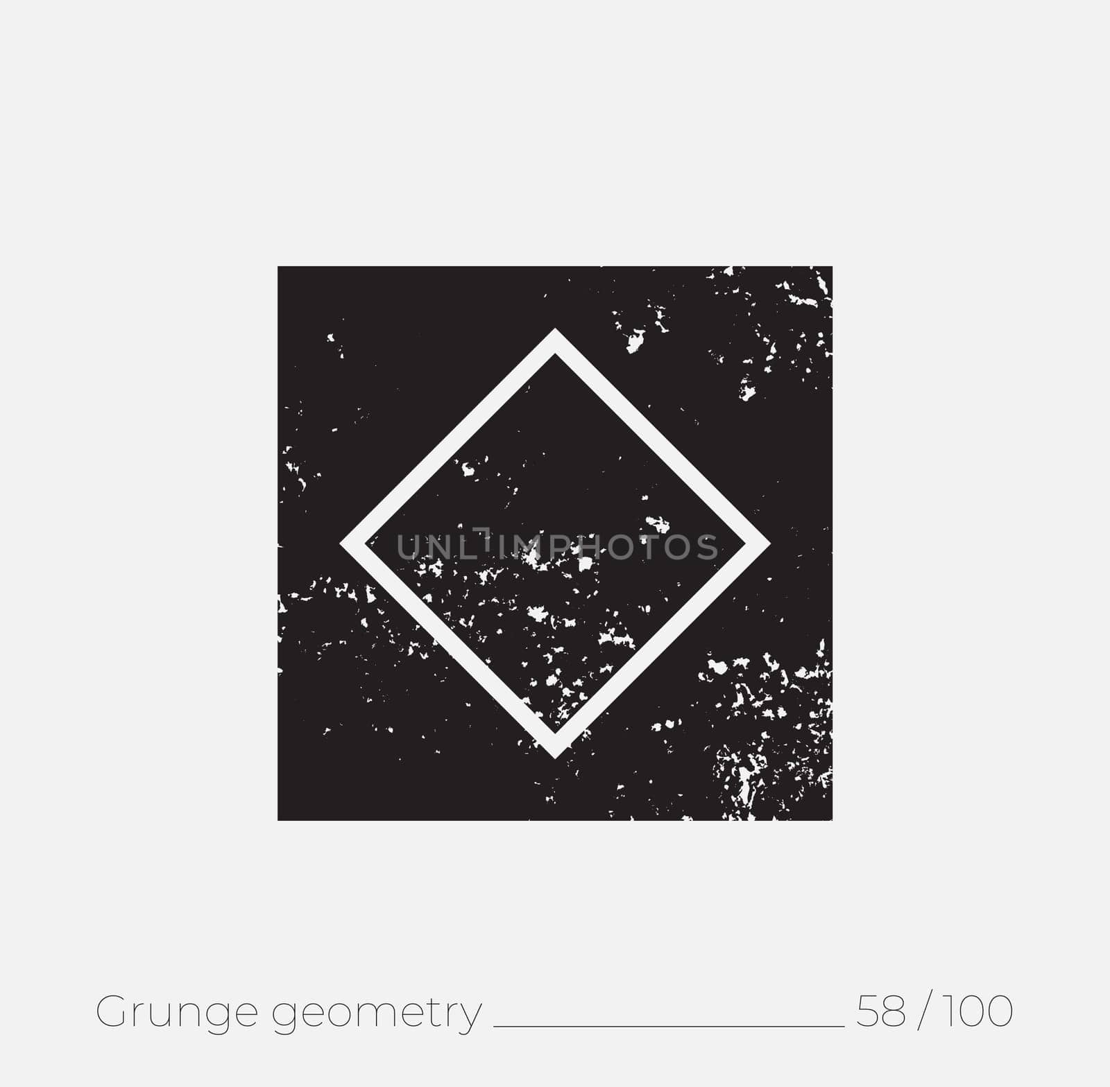 Geometric simple shape in grunge retro style. Universal design element for T-shirt, Posters, Magazine, sale leaflet, billboard, branding