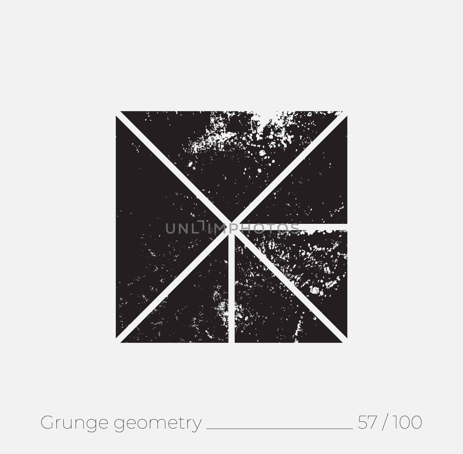 Geometric simple shape in grunge retro style. Universal design element for T-shirt, Posters, Magazine, sale leaflet, billboard, branding