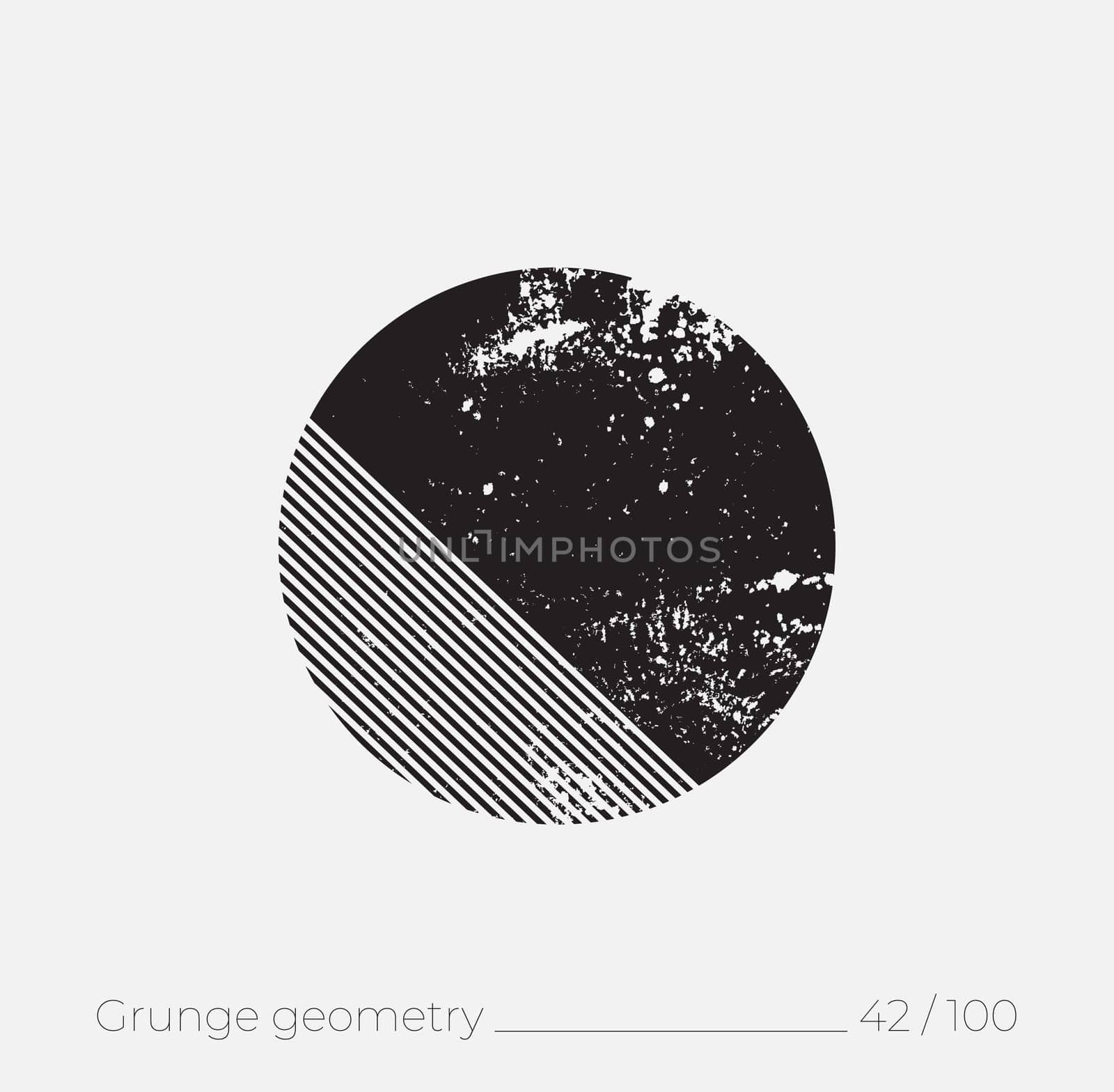 Geometric simple shape in grunge retro style. Universal design element for T-shirt, Posters, Magazine, sale leaflet, billboard, branding