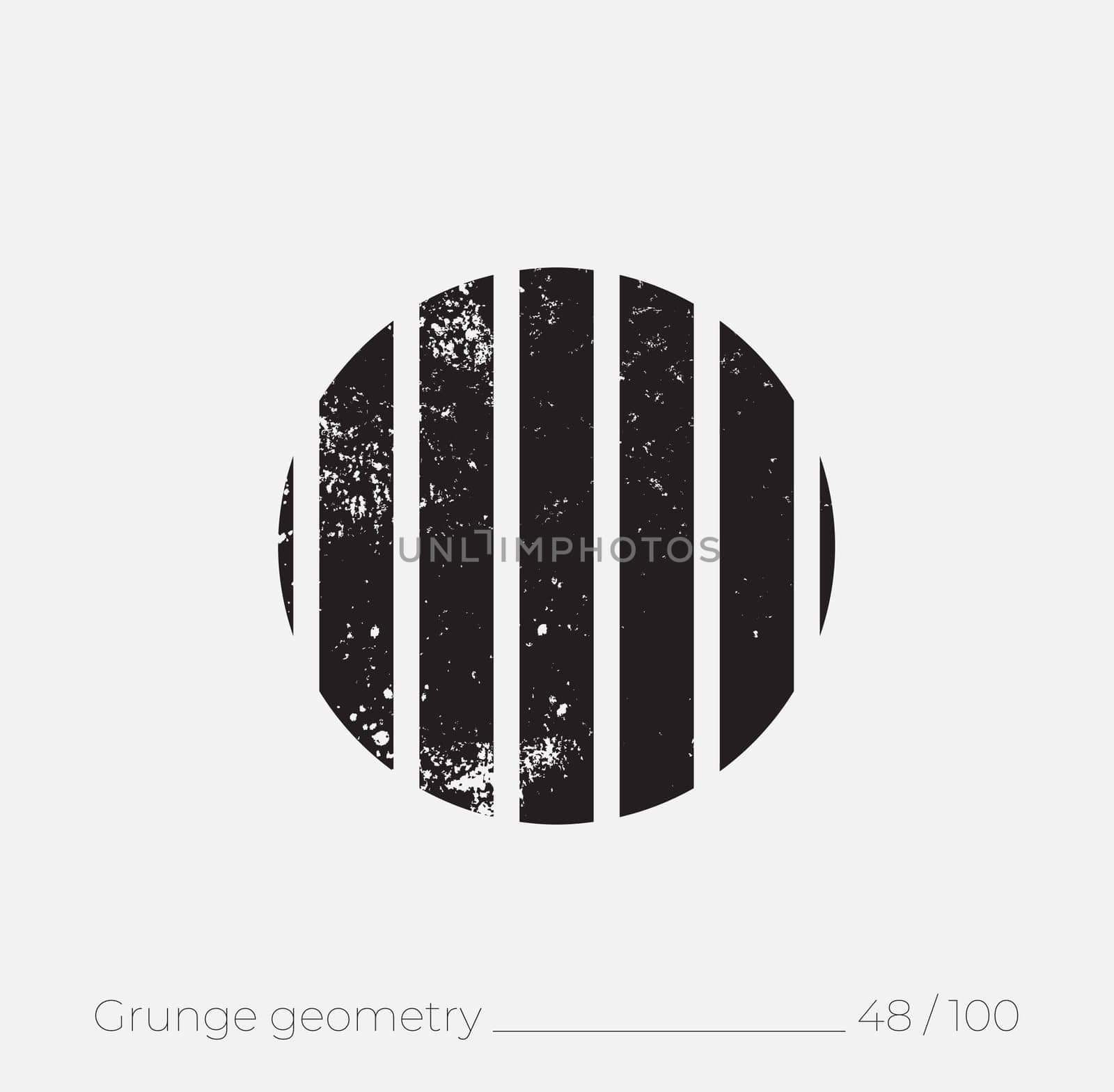 Geometric simple shape in grunge retro style. Universal design element for T-shirt, Posters, Magazine, sale leaflet, billboard, branding