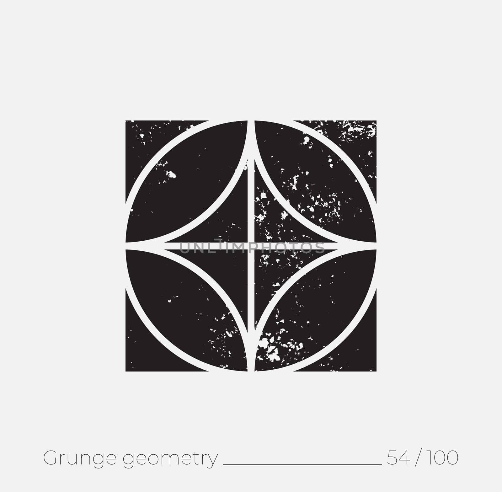 Geometric simple shape in grunge retro style. Universal design element for T-shirt, Posters, Magazine, sale leaflet, billboard, branding