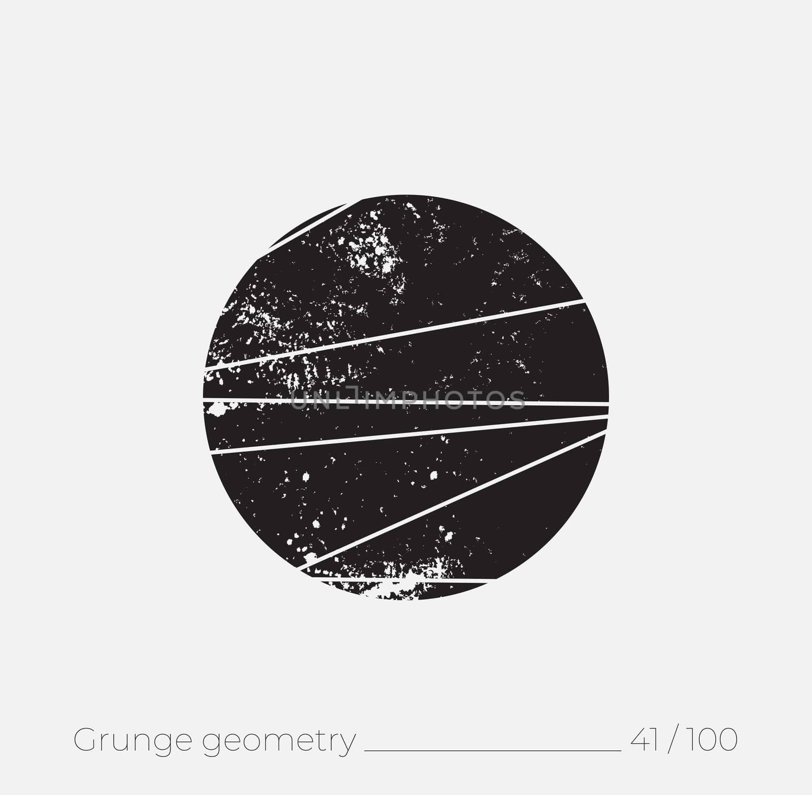 Geometric simple shape in grunge retro style. Universal design element for T-shirt, Posters, Magazine, sale leaflet, billboard, branding