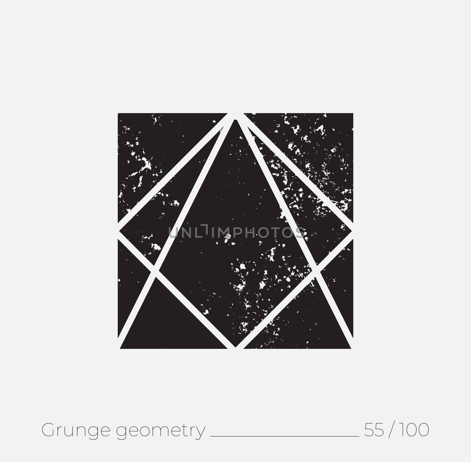 Geometric simple shape in grunge retro style. Universal design element for T-shirt, Posters, Magazine, sale leaflet, billboard, branding