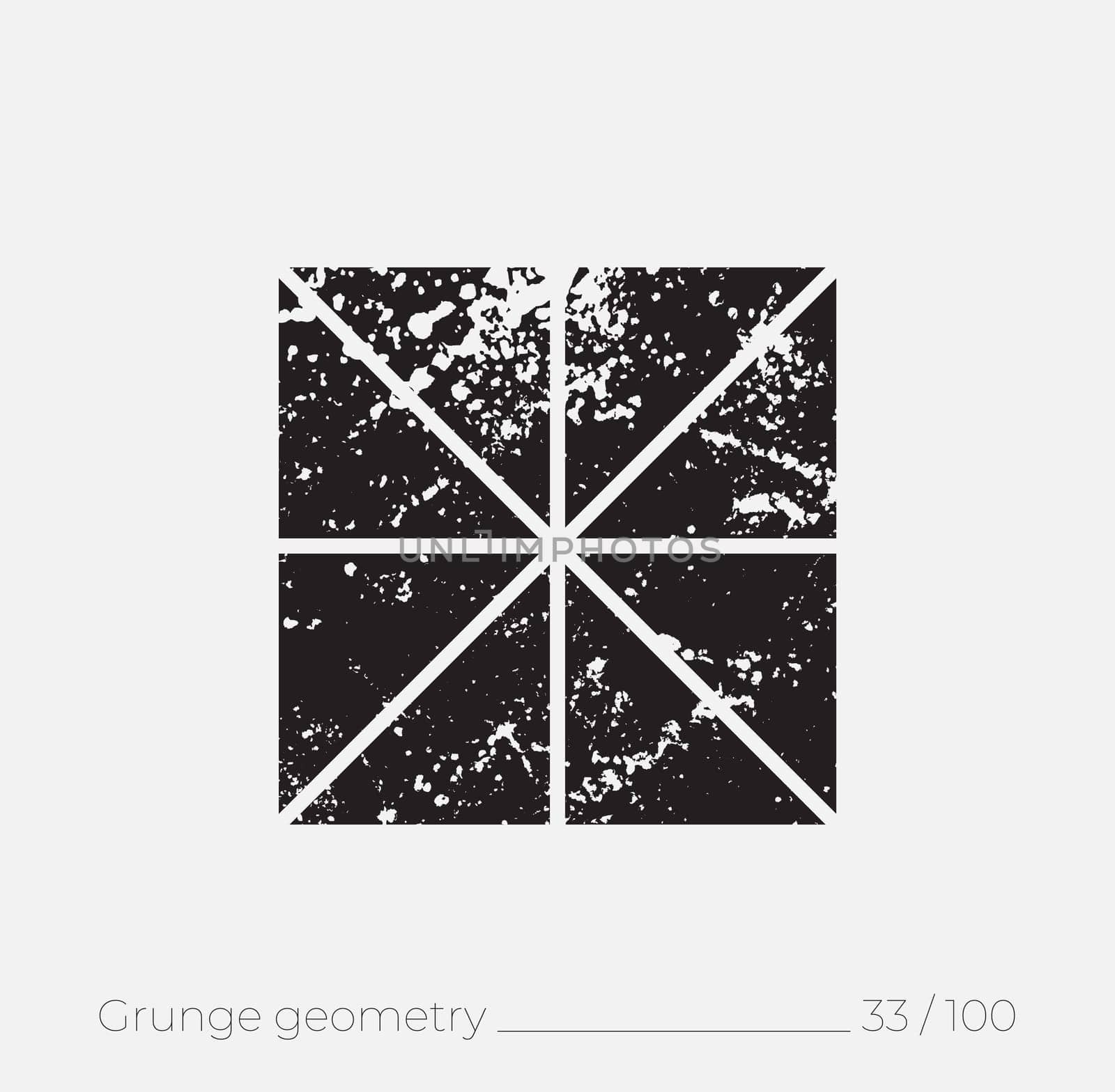 Geometric simple shape in grunge retro style. Universal design element for T-shirt, Posters, Magazine, sale leaflet, billboard, branding