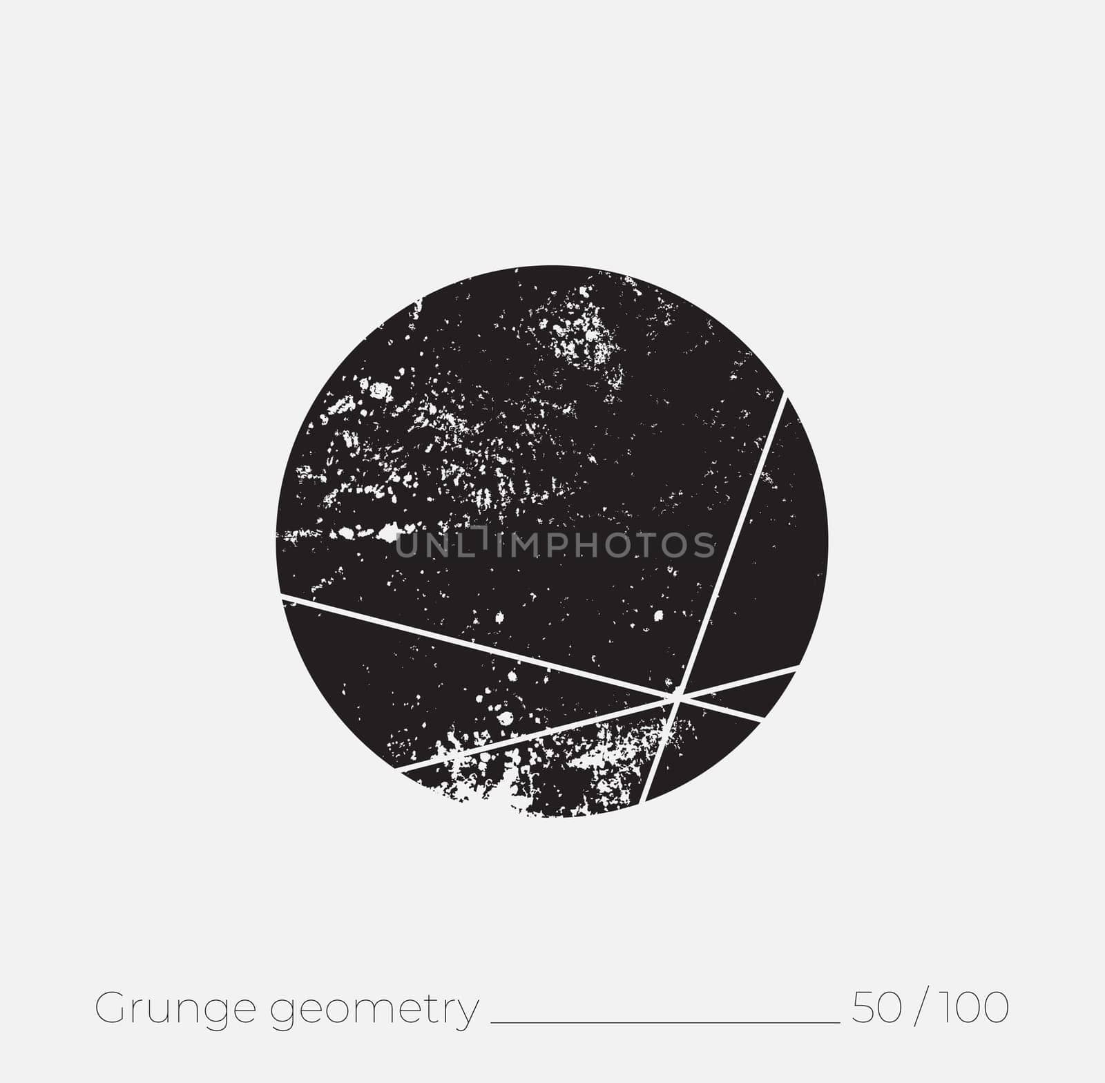 Geometric simple shape in grunge retro style. Universal design element for T-shirt, Posters, Magazine, sale leaflet, billboard, branding