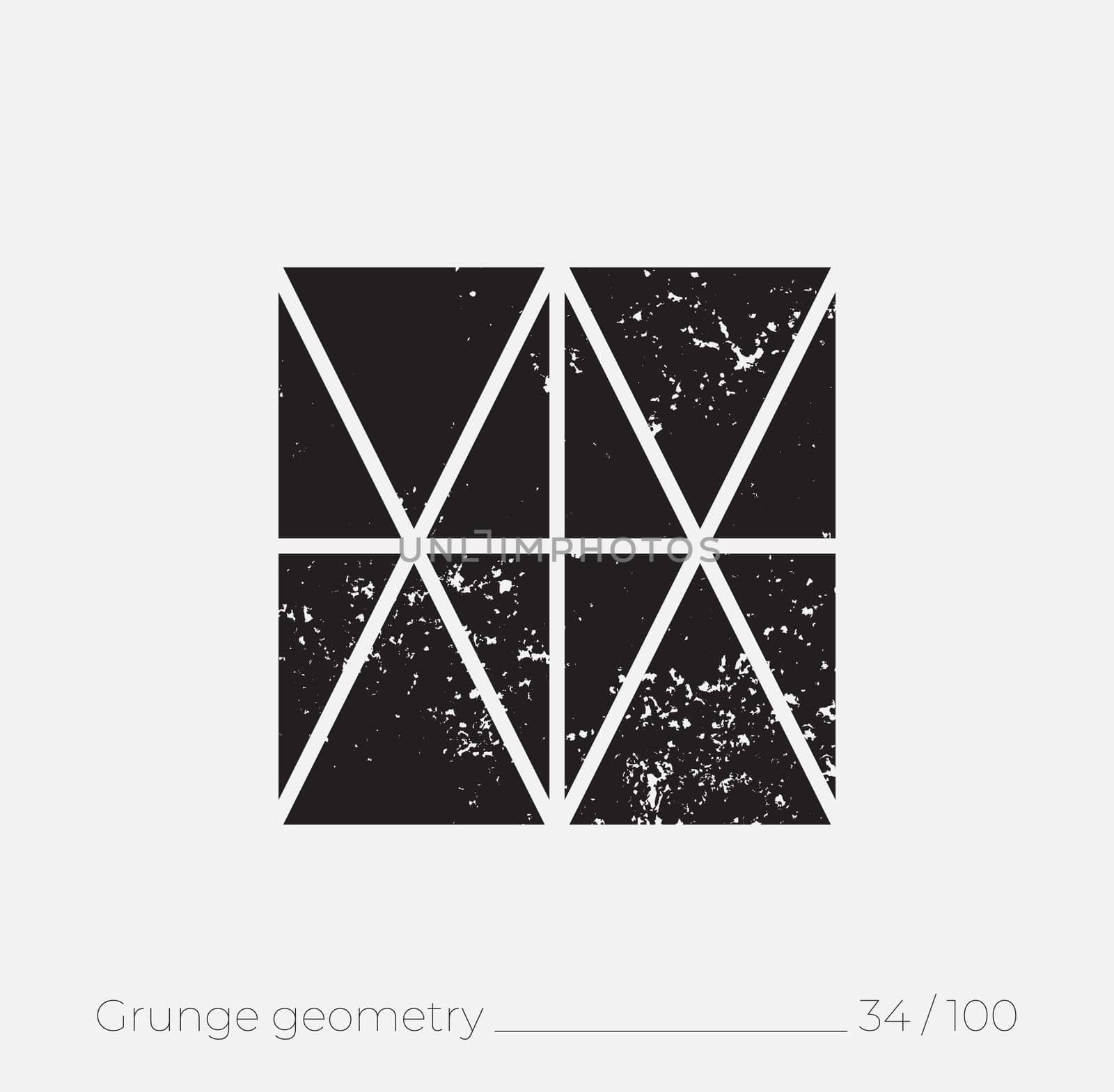Geometric simple shape in grunge retro style. Universal design element for T-shirt, Posters, Magazine, sale leaflet, billboard, branding