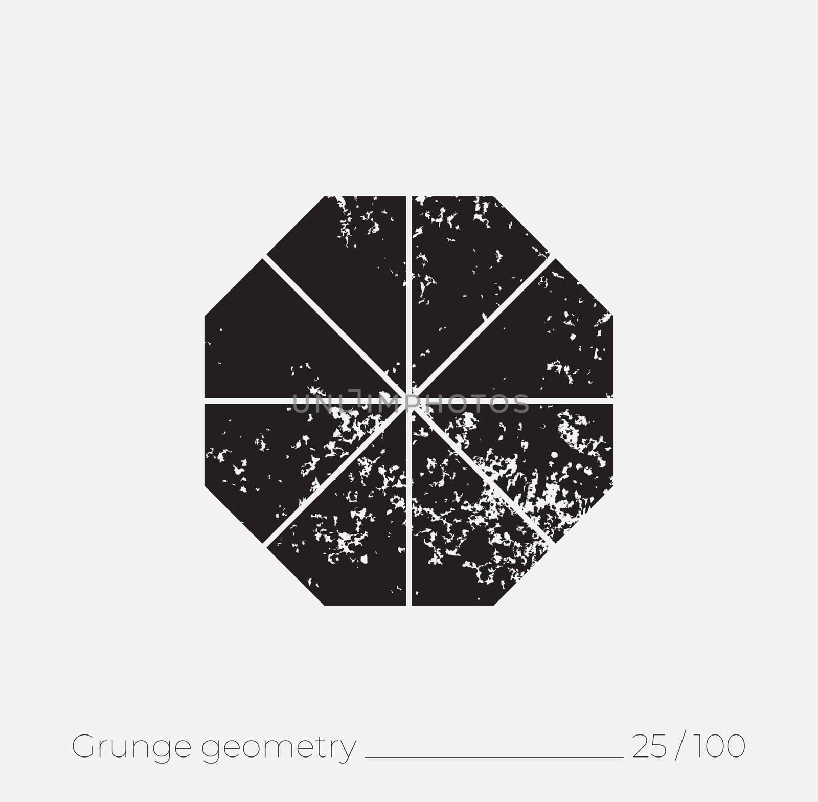 Geometric simple shape in grunge retro style. Universal design element for T-shirt, Posters, Magazine, sale leaflet, billboard, branding